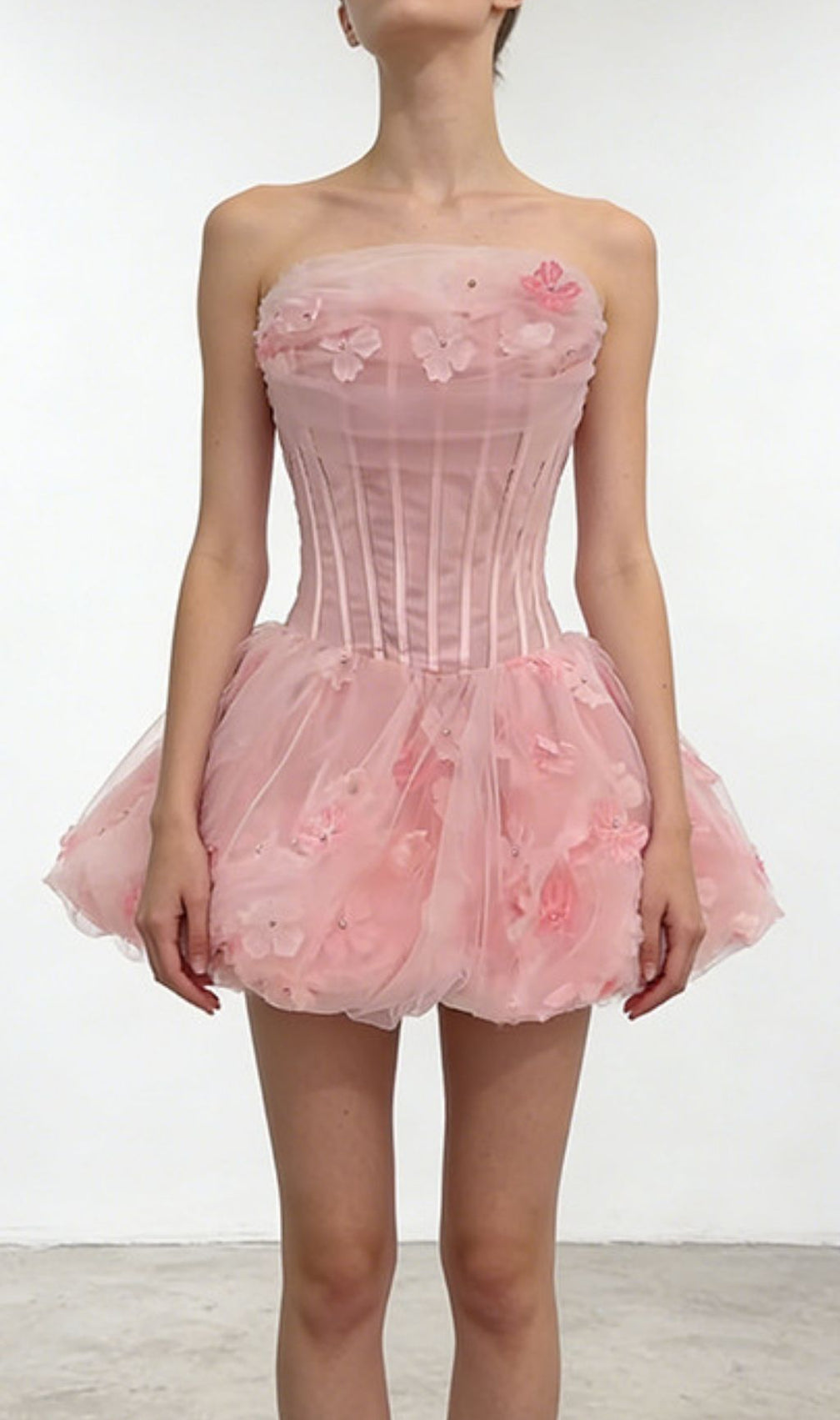 Kalani Strapless Corset Floral Mini Dress - Unleash Your Inner Bloom