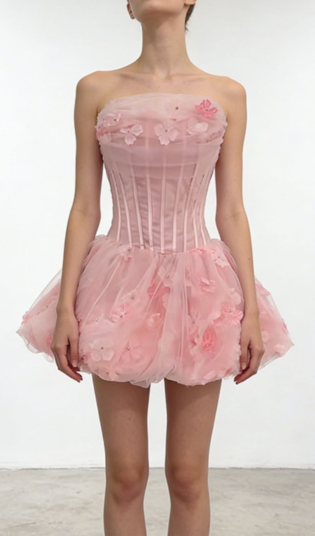 Kalani Strapless Corset Floral Mini Dress - Unleash Your Inner Bloom