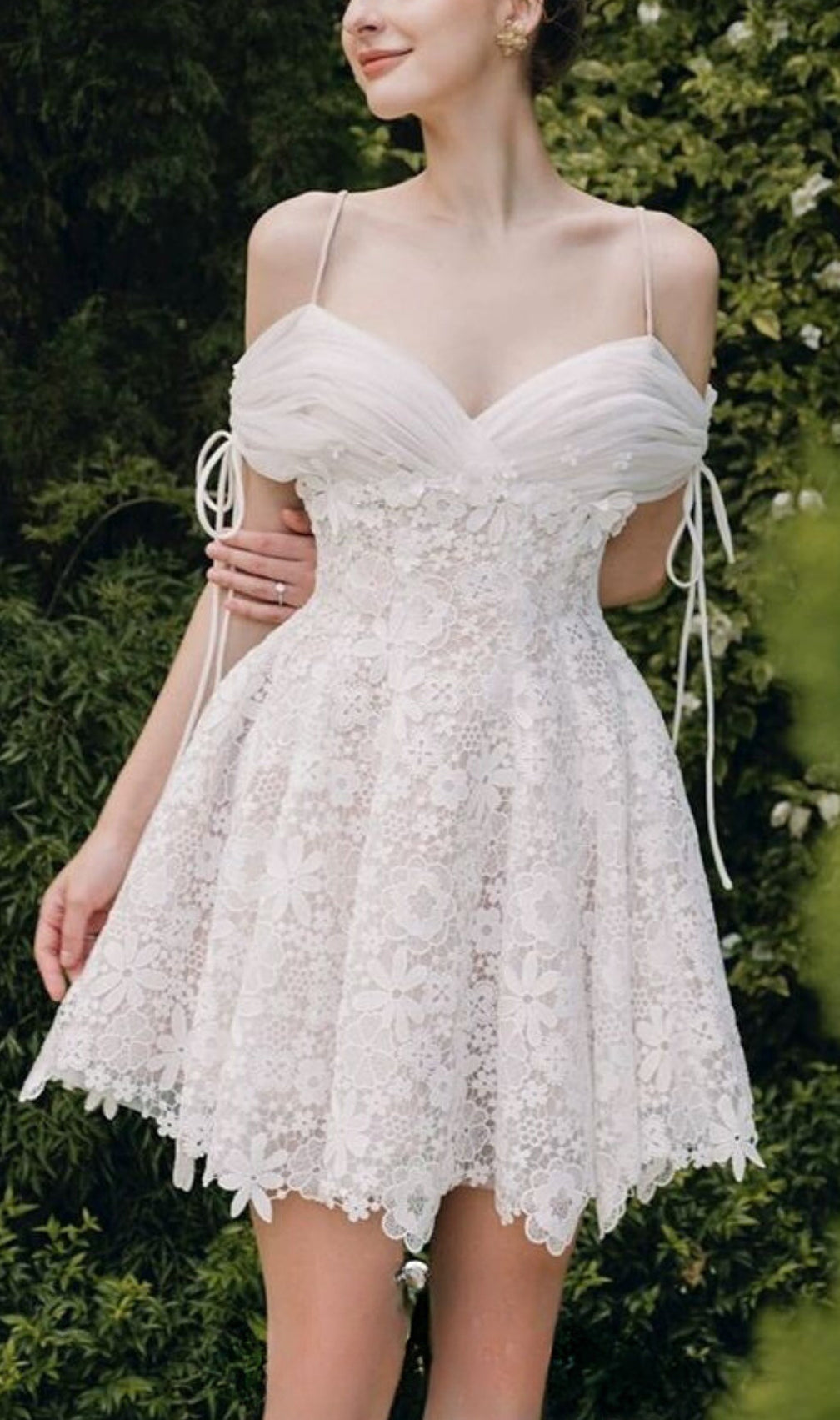 Aamina Lace Strap Mini Dress