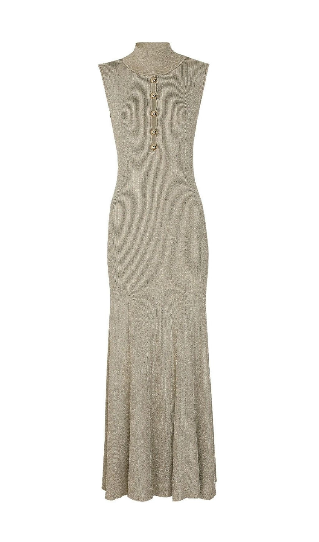 Karri Shimmer Ribbed Knit Sleeveless Maxi Dress