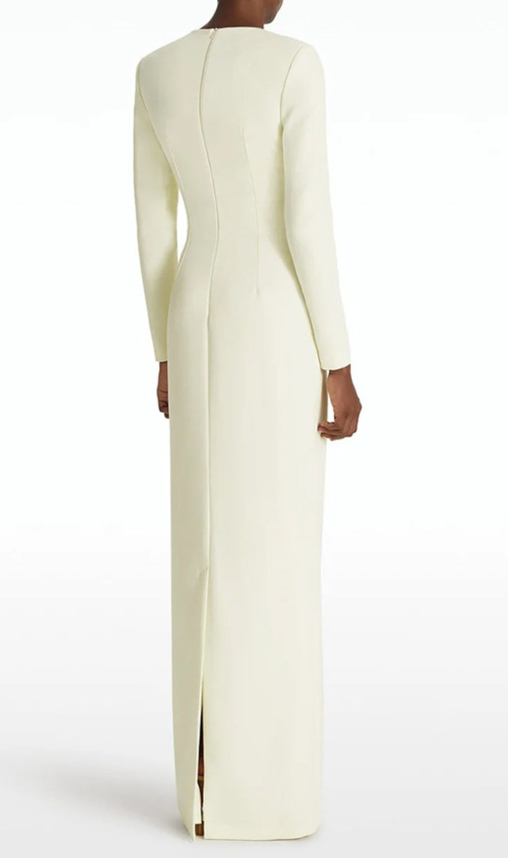 Eusebia Ivory Beaded Long Sleeve Maxi Dress