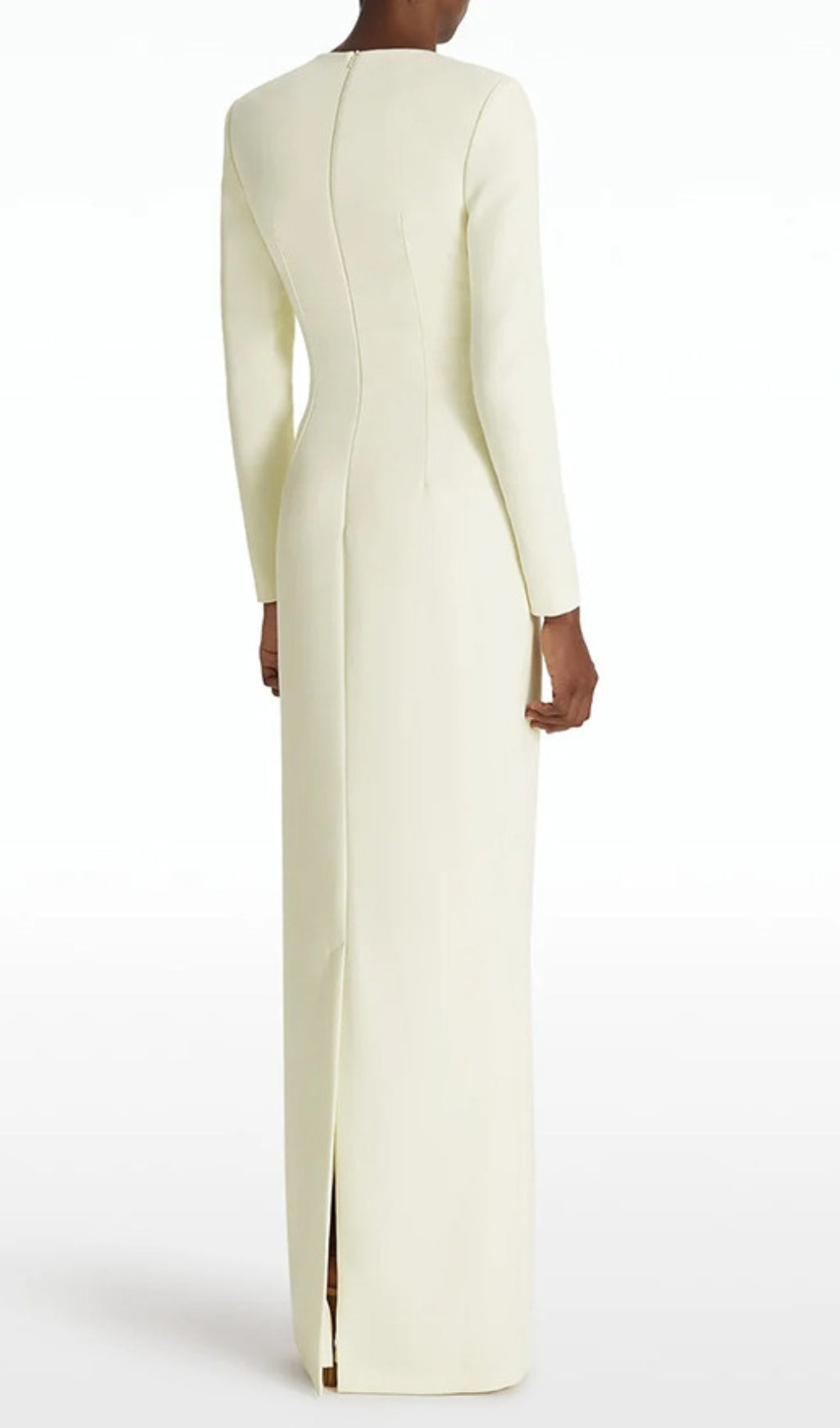 Eusebia Ivory Beaded Long Sleeve Maxi Dress