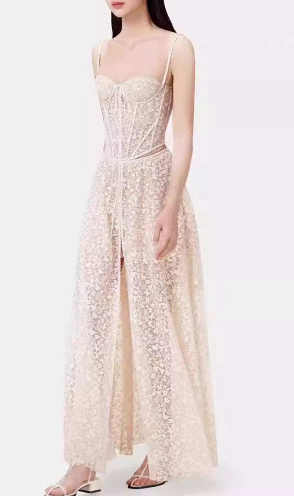 Albinia Floral Corset Maxi Dress