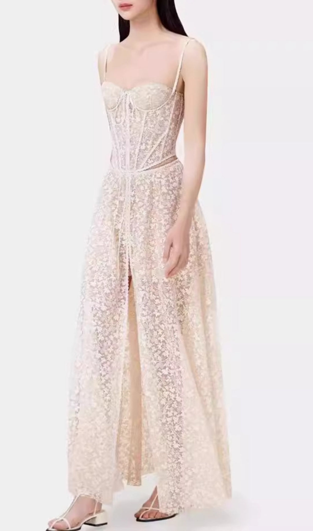 Albinia Floral Corset Maxi Dress