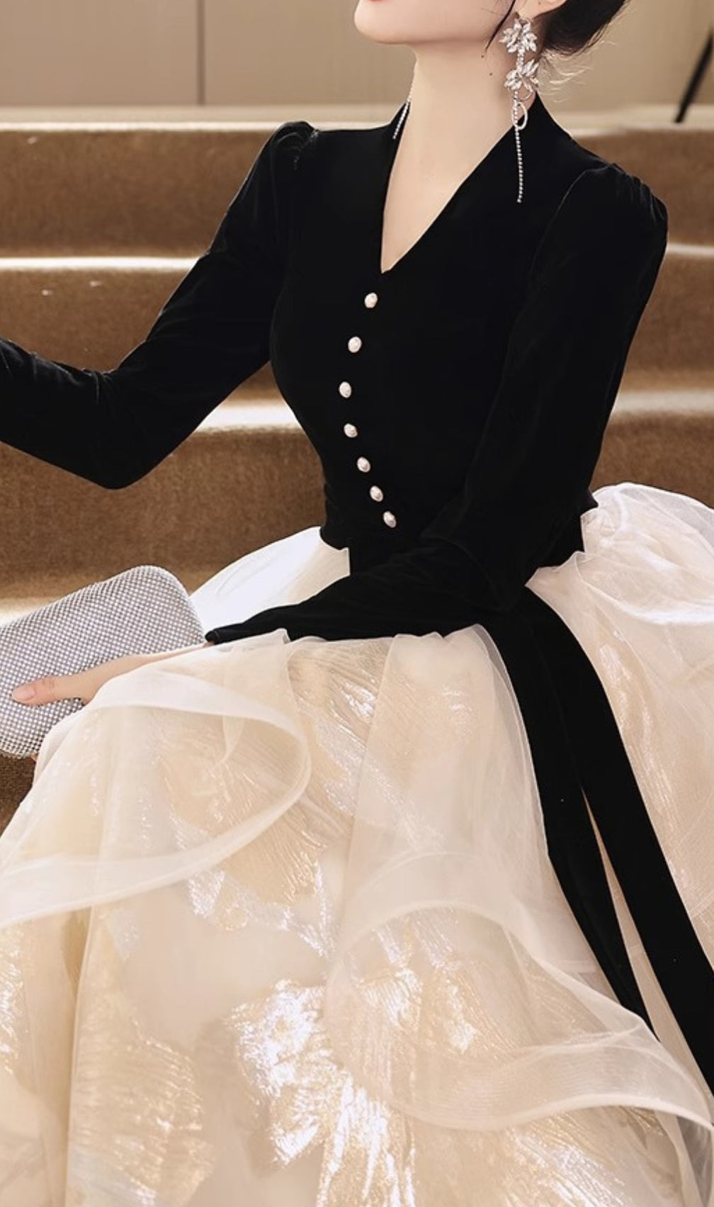 Chionia Long Sleeve Mesh Maxi Dress