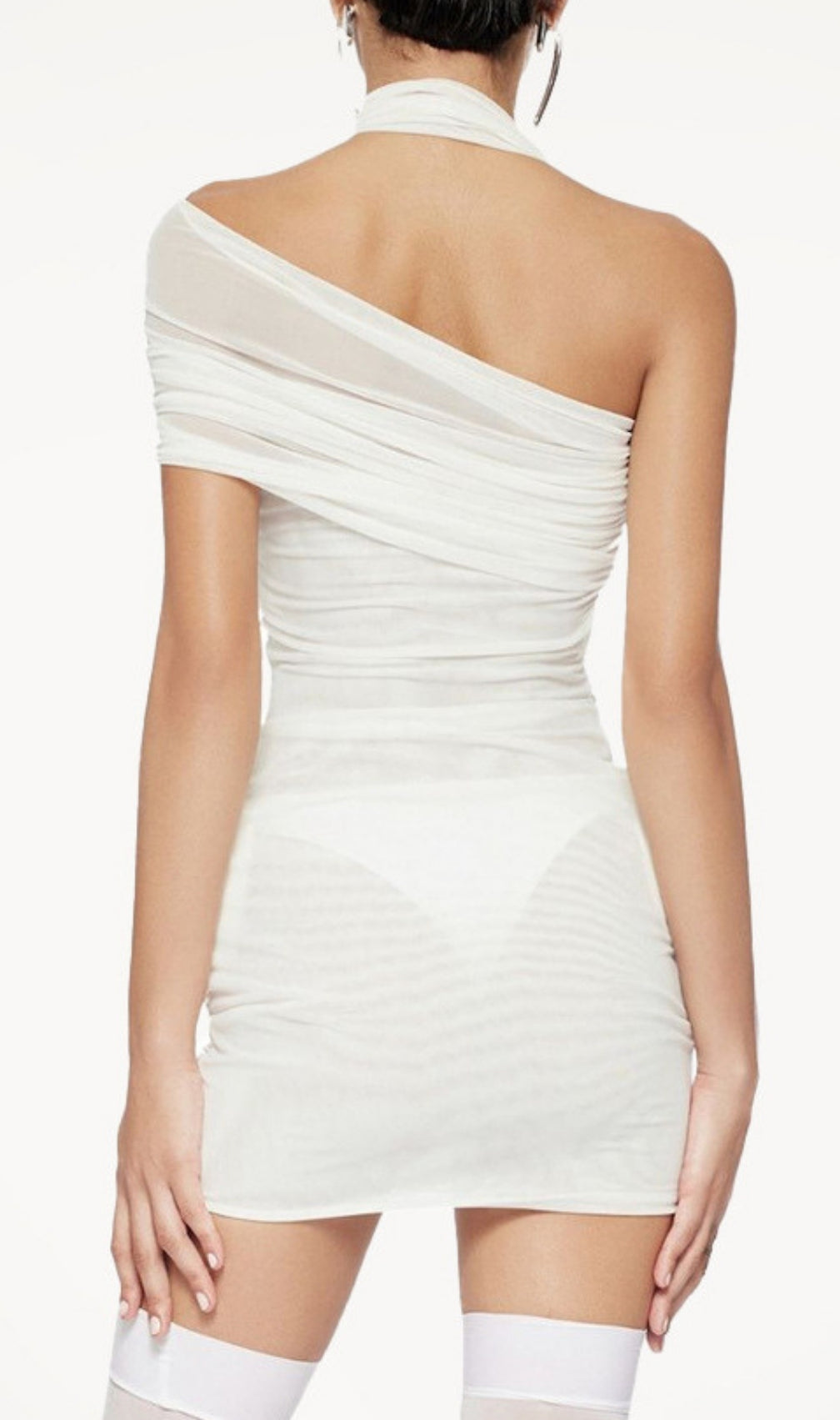 Elese White Flower Mini Dress