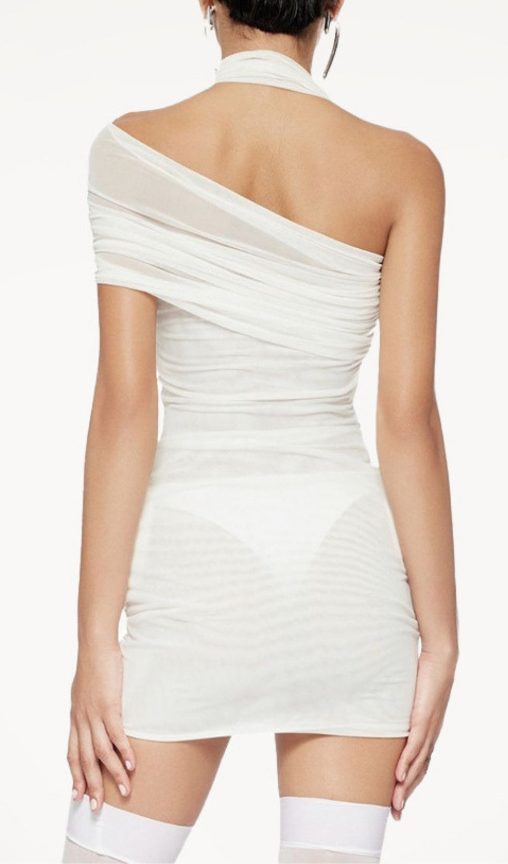 Elese White Flower Mini Dress