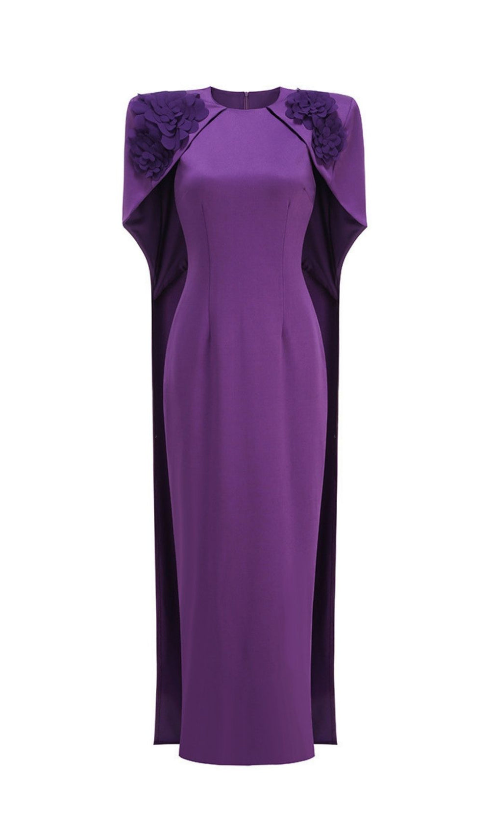 Kenisha Royal Purple Floral Embellished Maxi Gown | Elegant Evening Dress