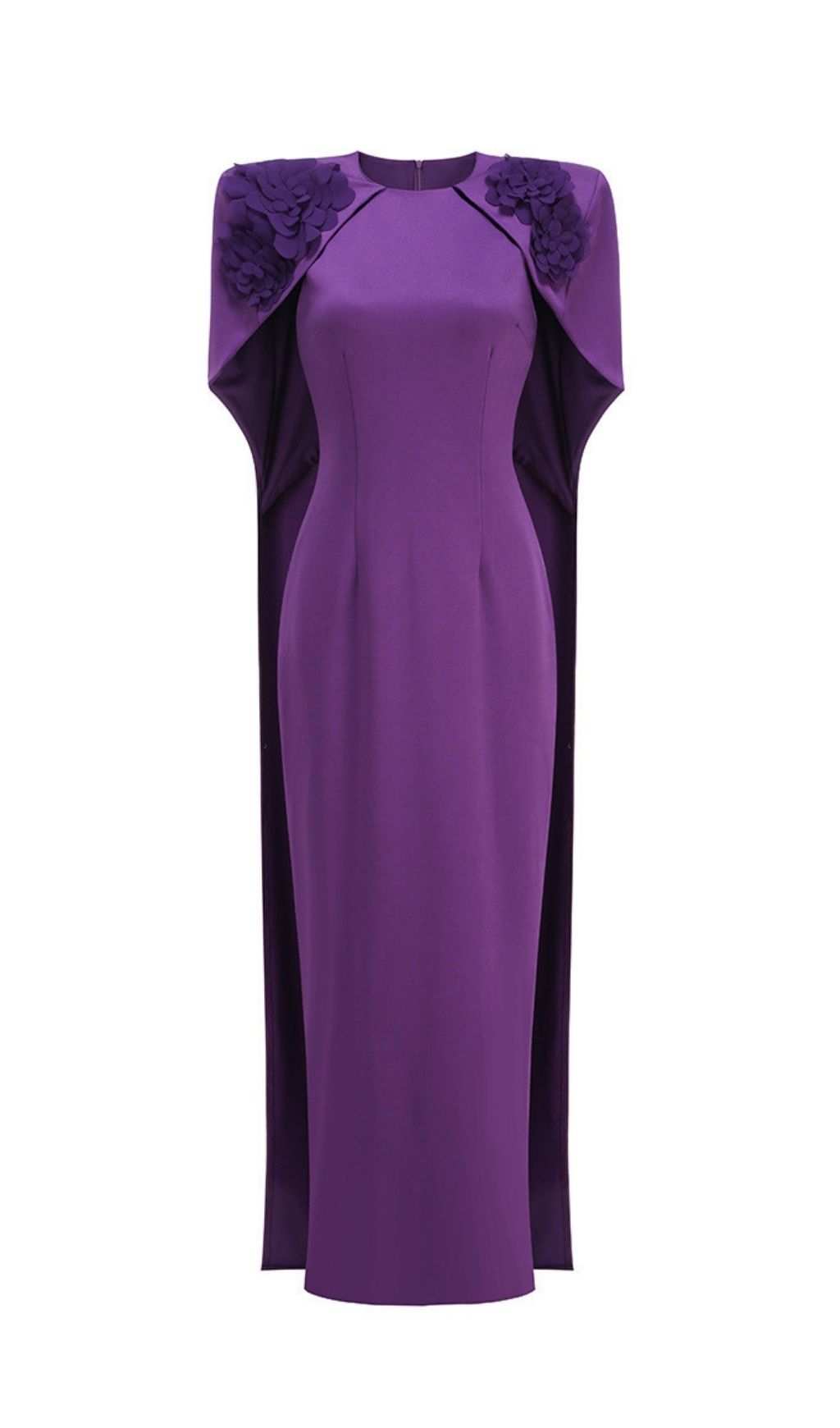 Kenisha Royal Purple Floral Embellished Maxi Gown | Elegant Evening Dress