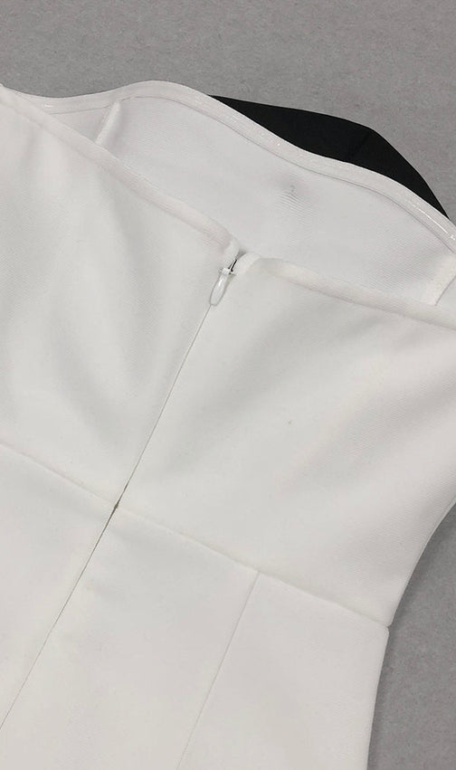 Barra White Flower Maxi Bandage Dress