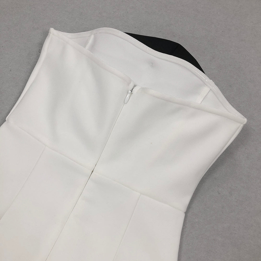 Barra White Flower Maxi Bandage Dress