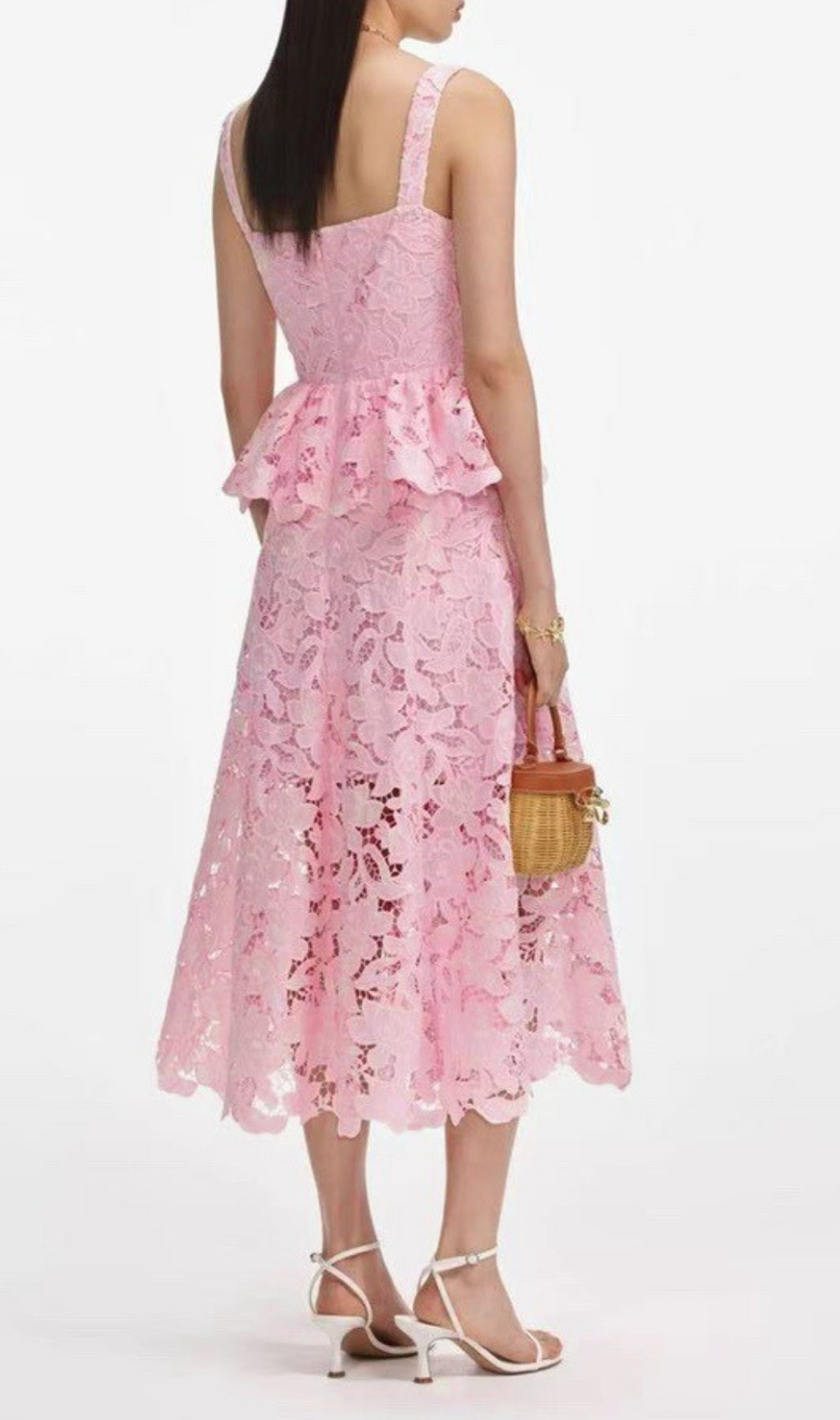 Fumito Flower Embroidery Midi Dress