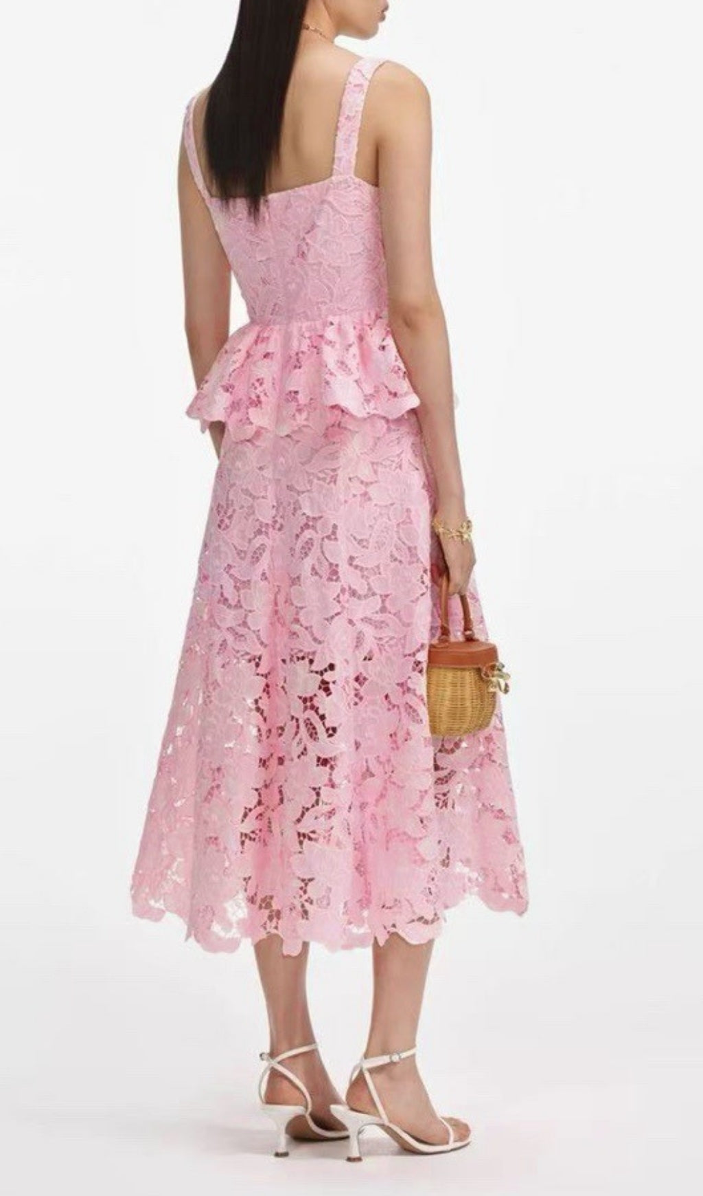 Fumito Flower Embroidery Midi Dress
