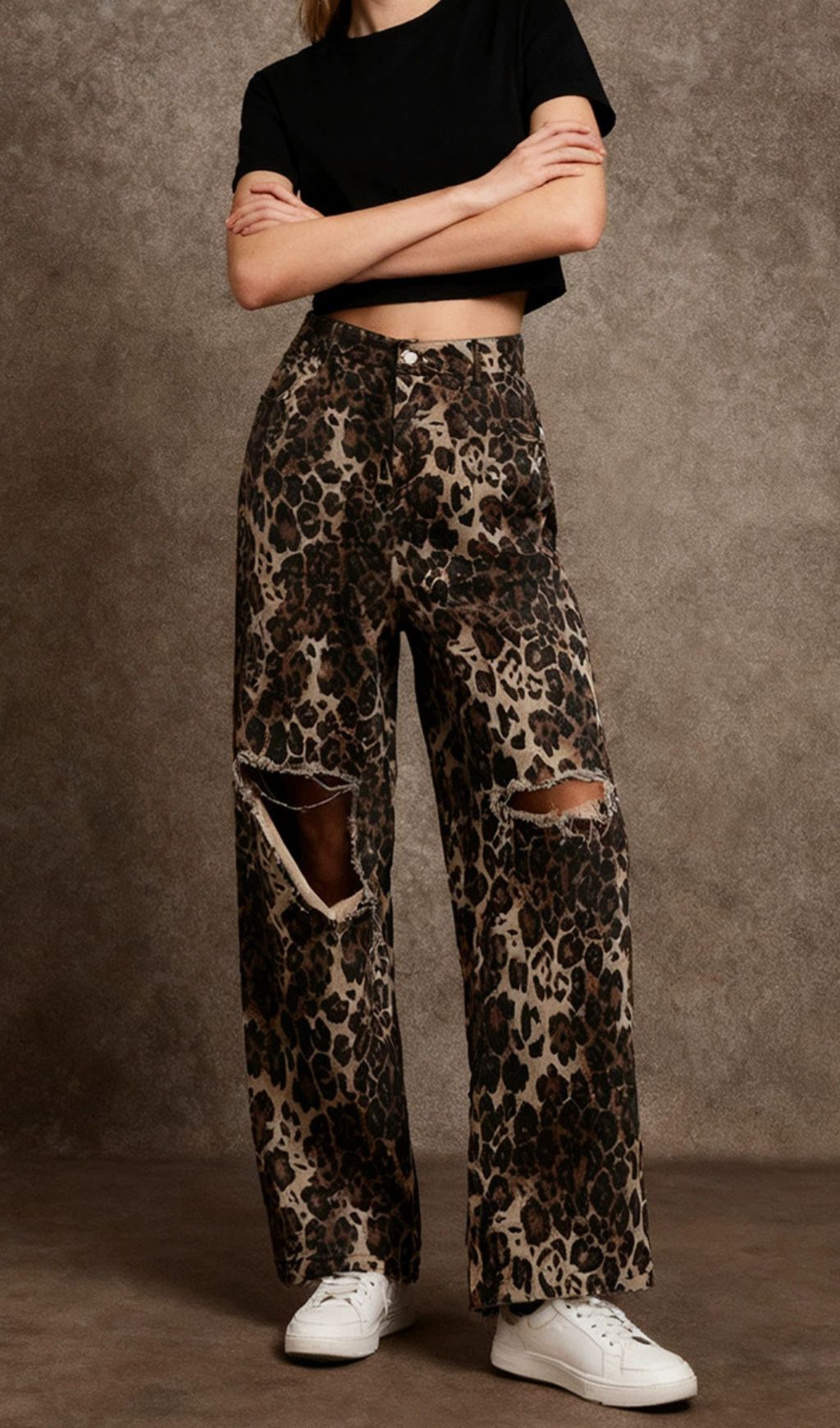 Jada Leopard Denim Pants