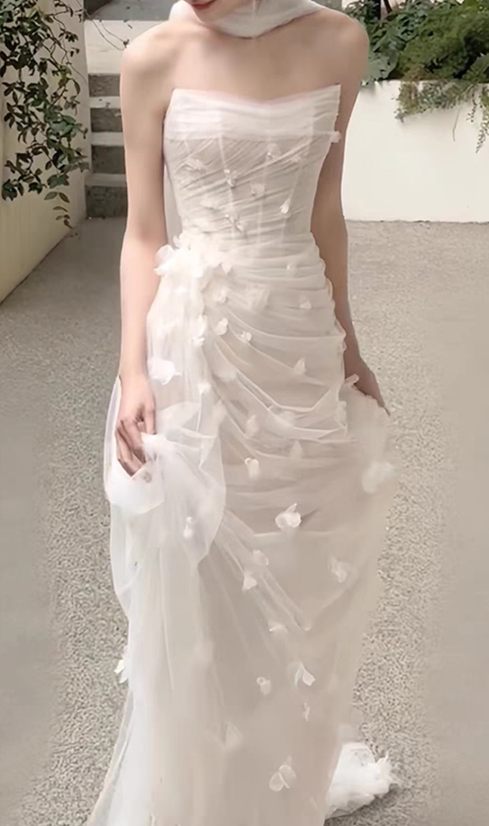 Felton White Strapless Corset Wedding Dress