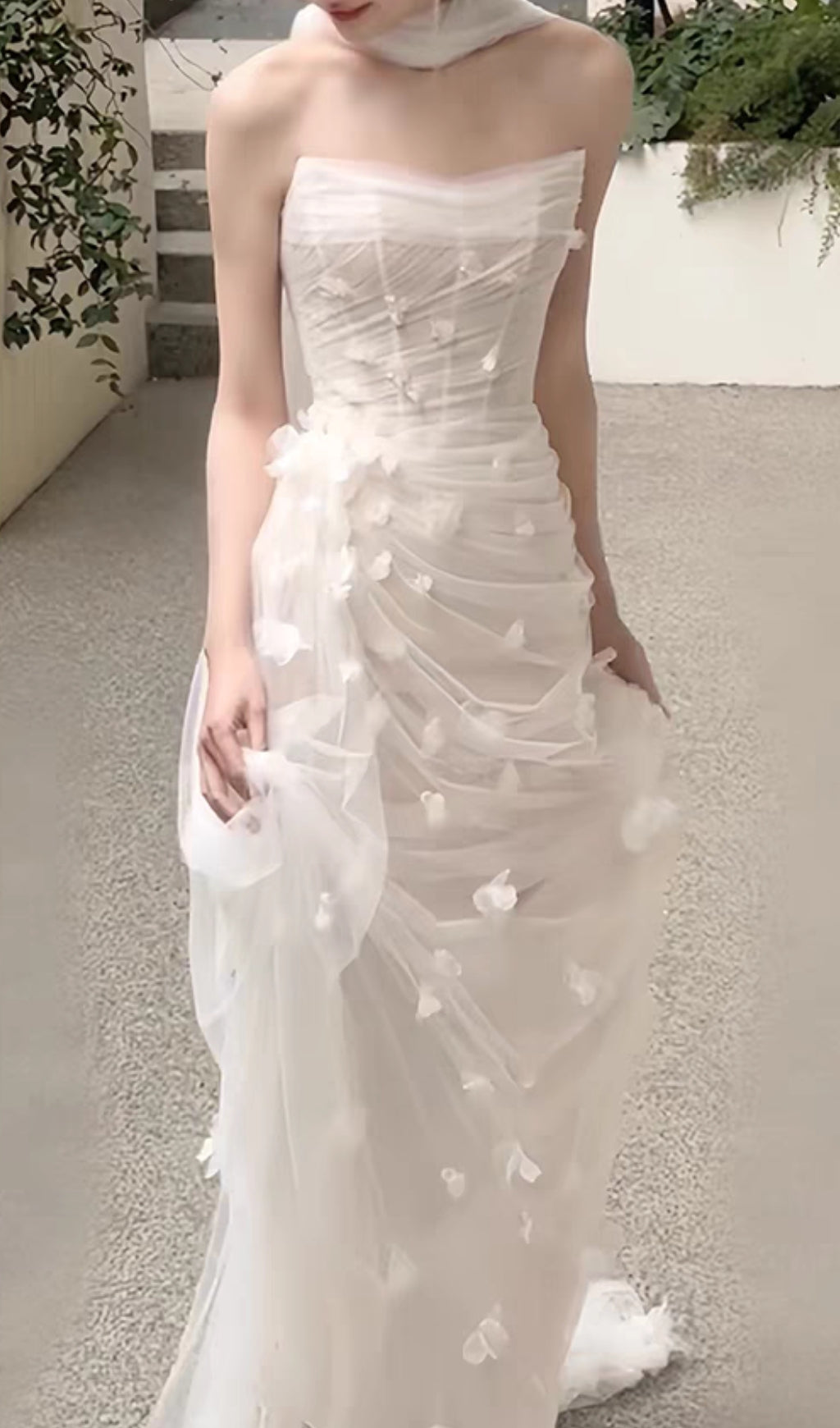 Felton White Strapless Corset Wedding Dress