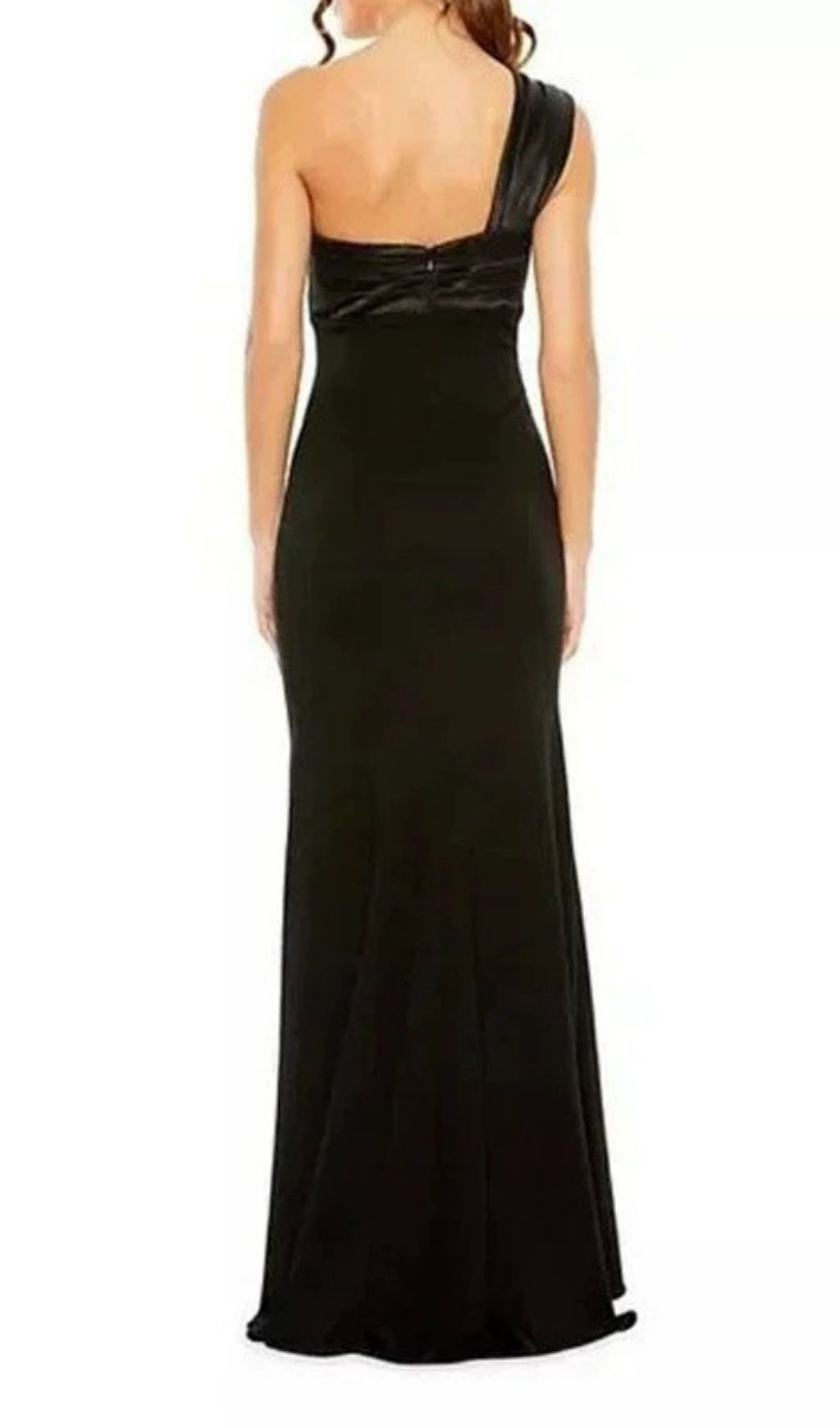 Kfira Elegant Black Bow One-Shoulder Maxi Dress - Formal Evening Gown