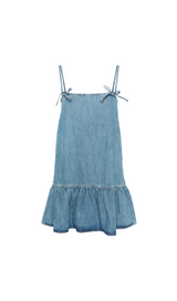 BLUE TINT DENIM MINI DRESS