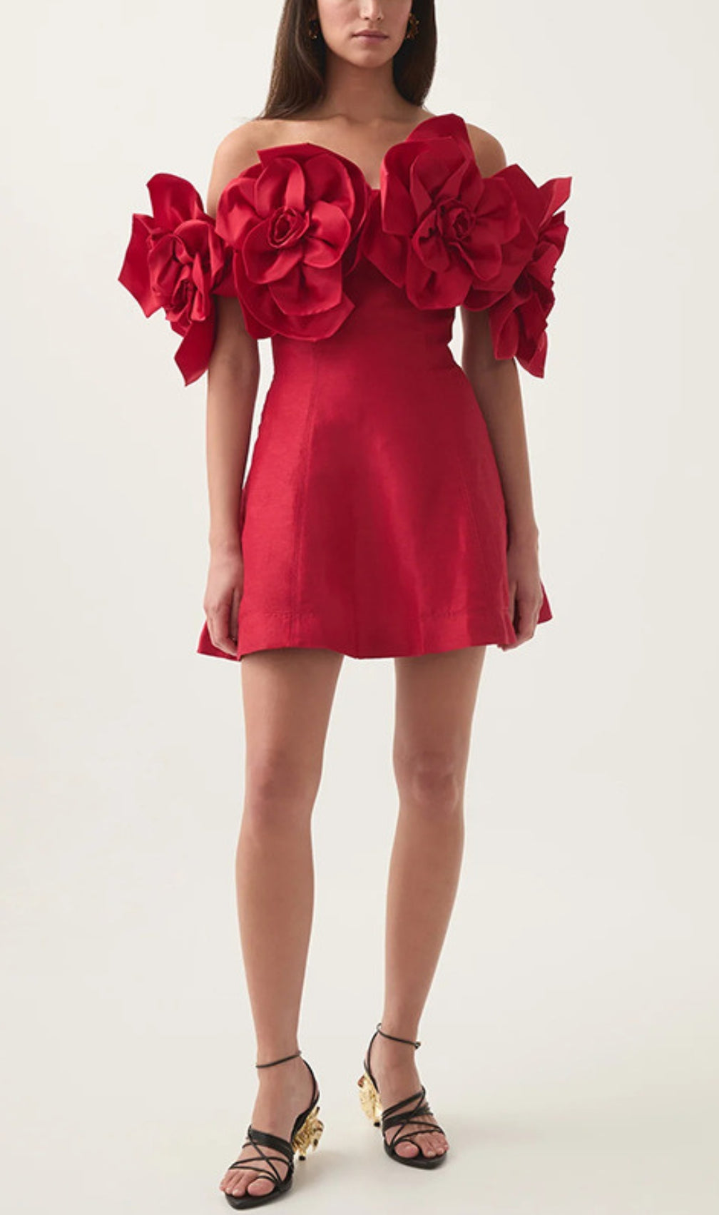 Chabela Flower Off-Shoulder Mini Dress