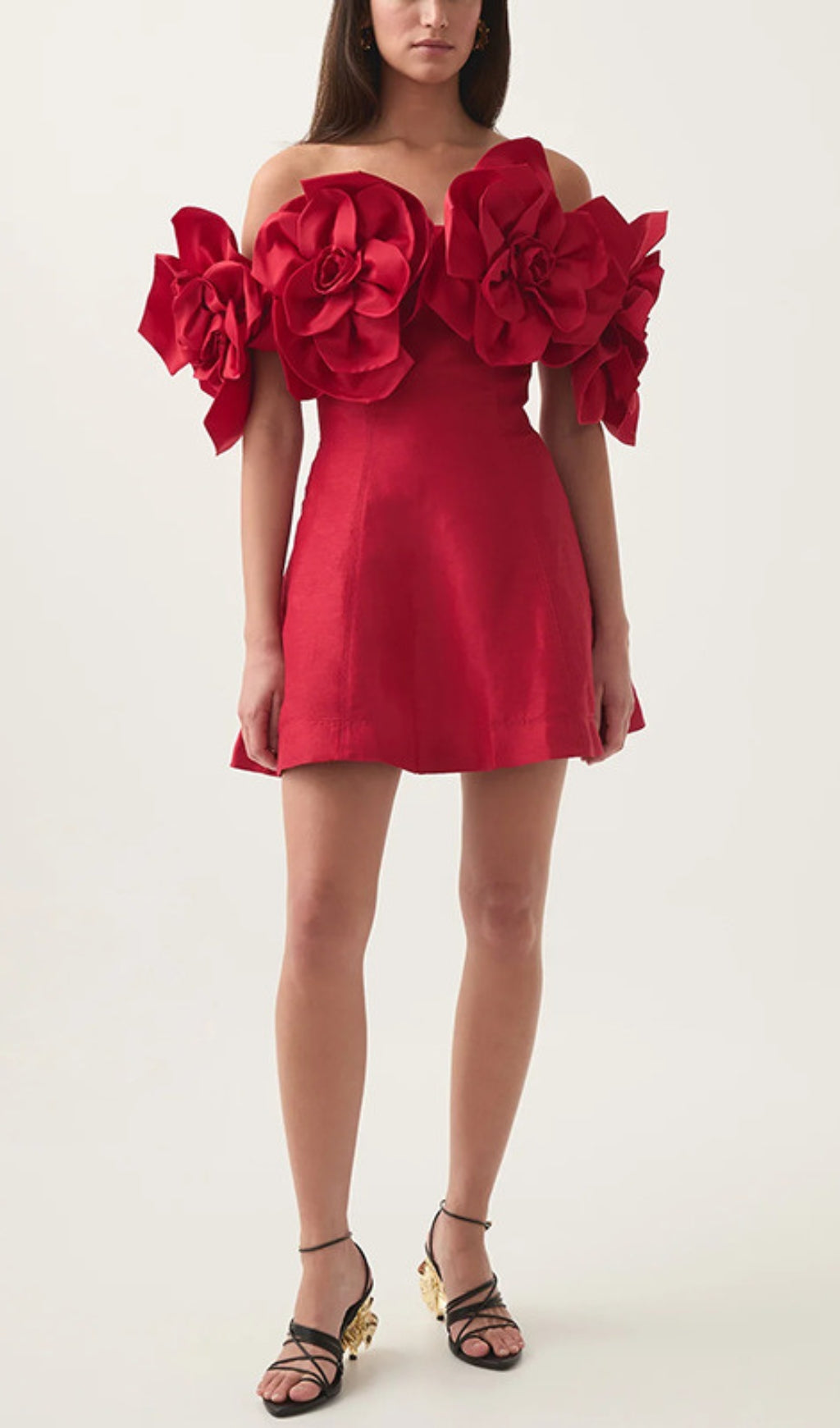 Chabela Flower Off-Shoulder Mini Dress