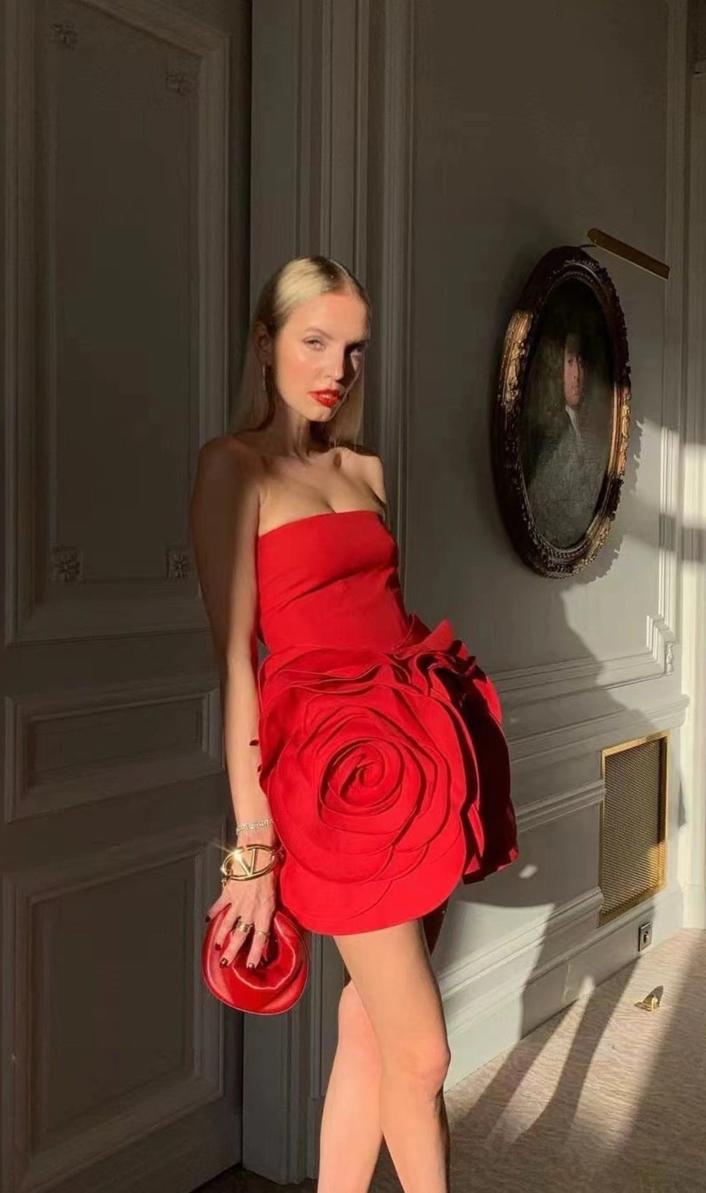 Ayat Strapless Flower Mini Dress