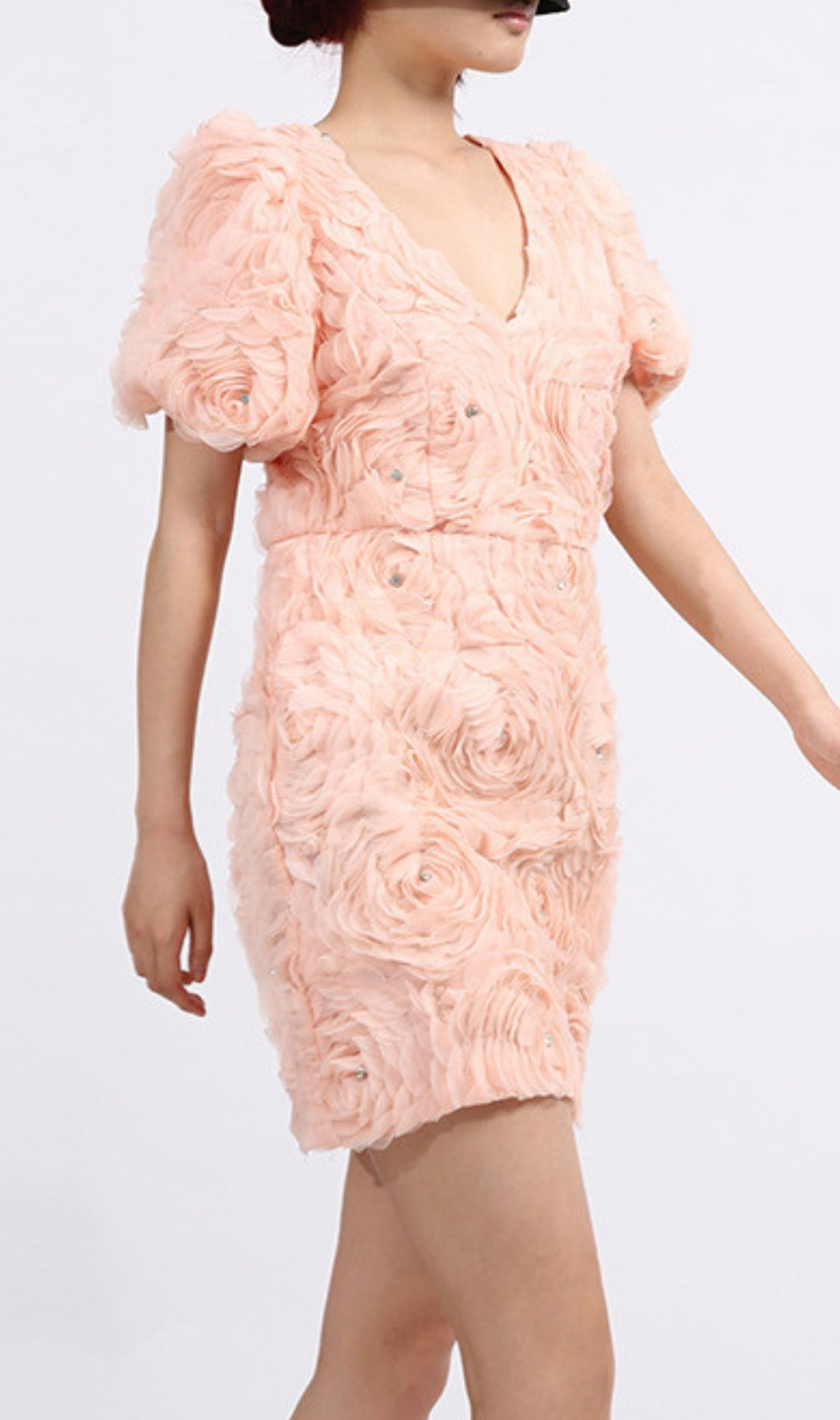 Elpida Flower Puff Sleeve Mini Dress