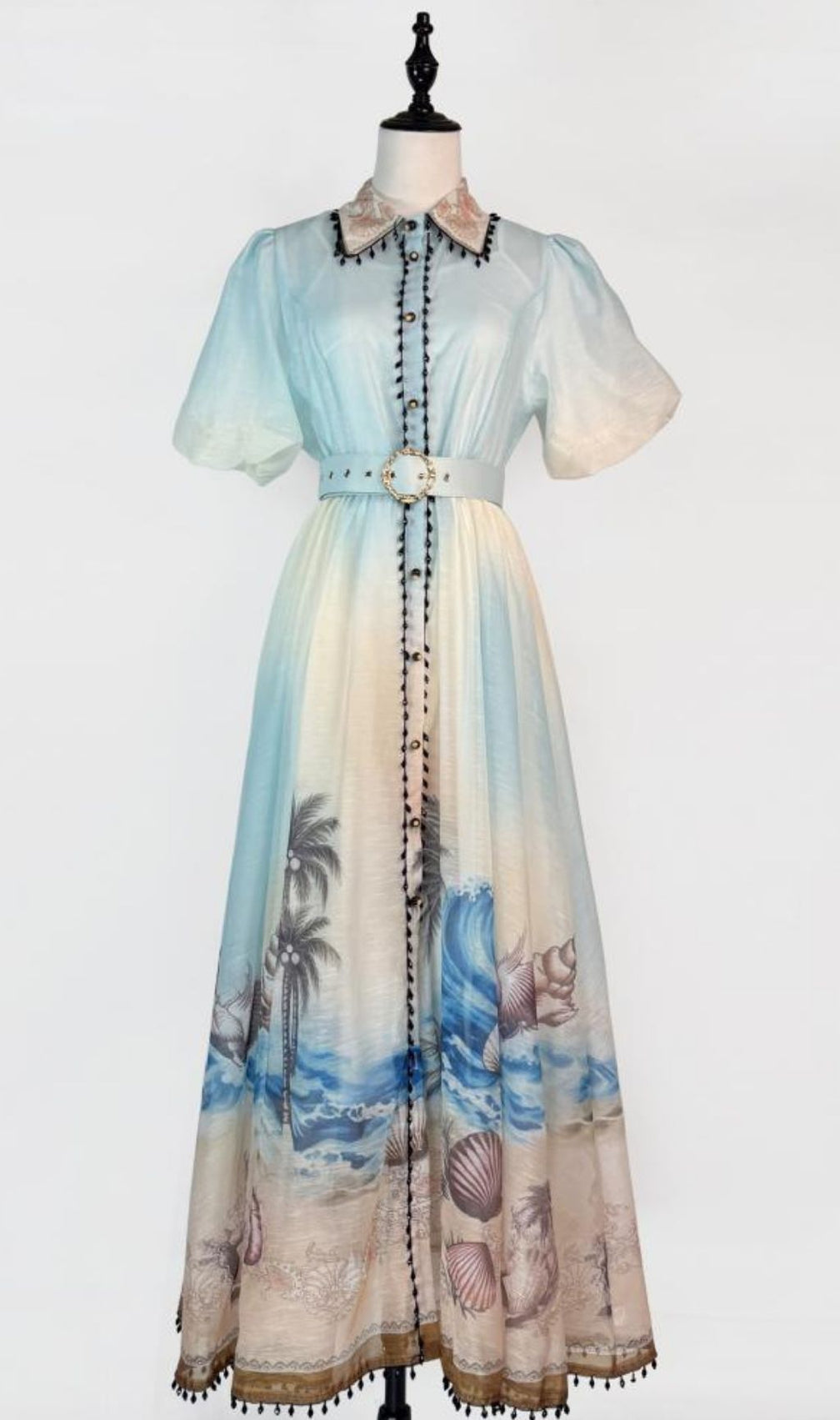 Karrie Blue Tropical Print Maxi Dress | Elegant Resort & Vacation Style