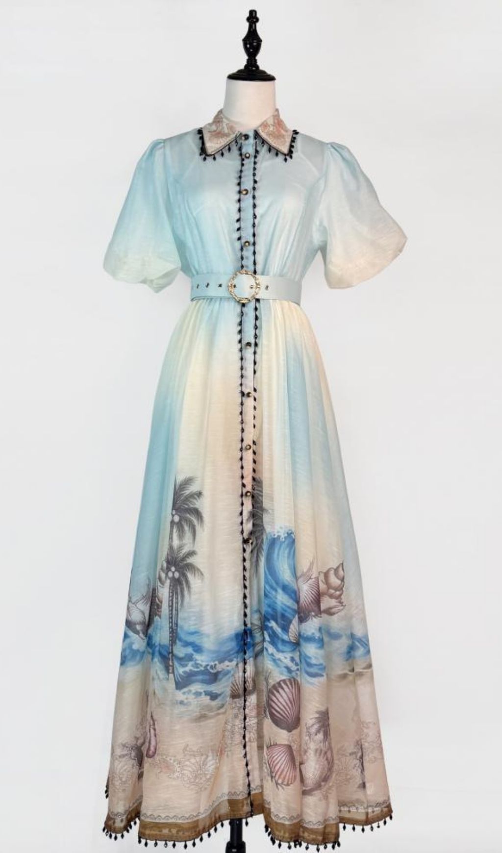 Karrie Blue Tropical Print Maxi Dress | Elegant Resort & Vacation Style