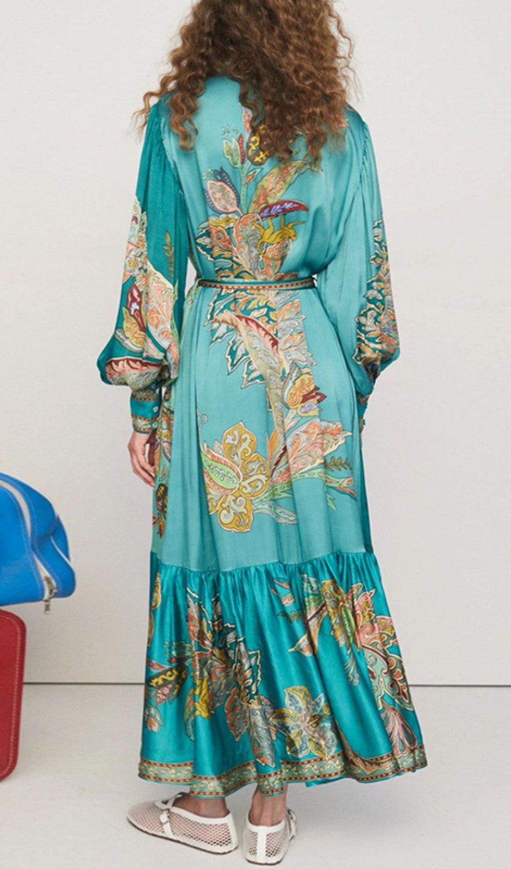 Canyon Flower Printed Long Sleeve Maxi Dress