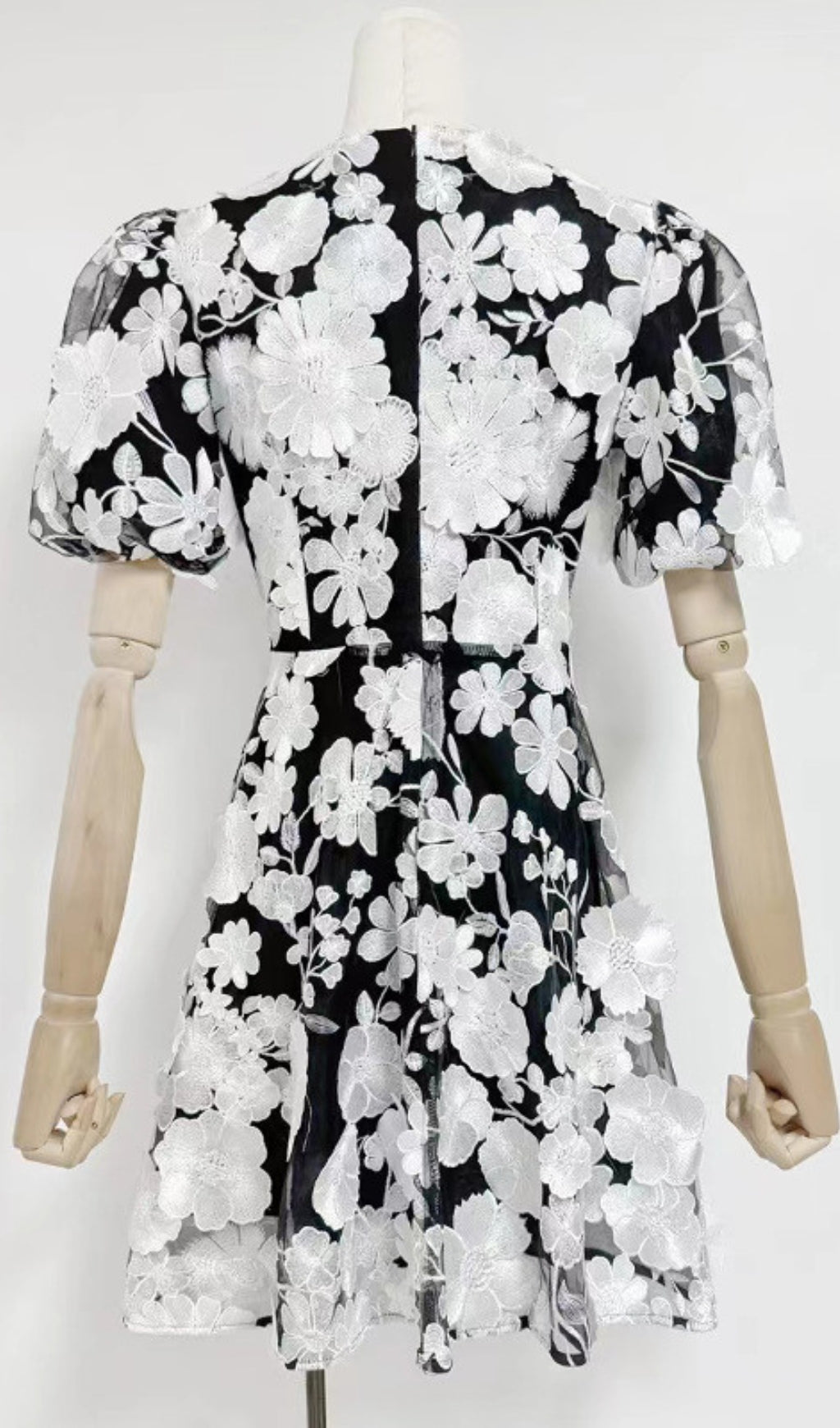 Chayan Flower Embroidery Mini Dress