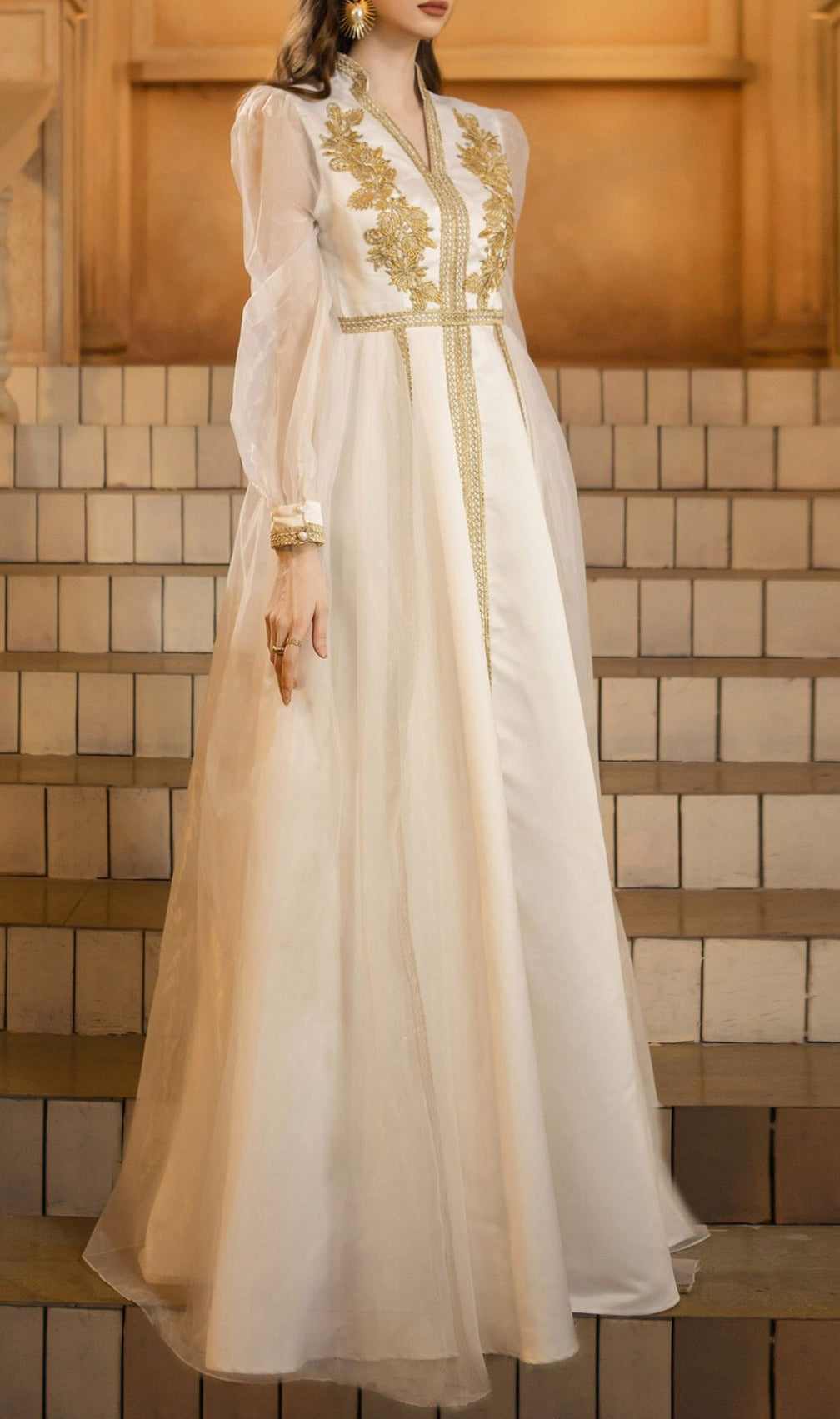 Freira Long Sleeve Mesh Maxi Dress