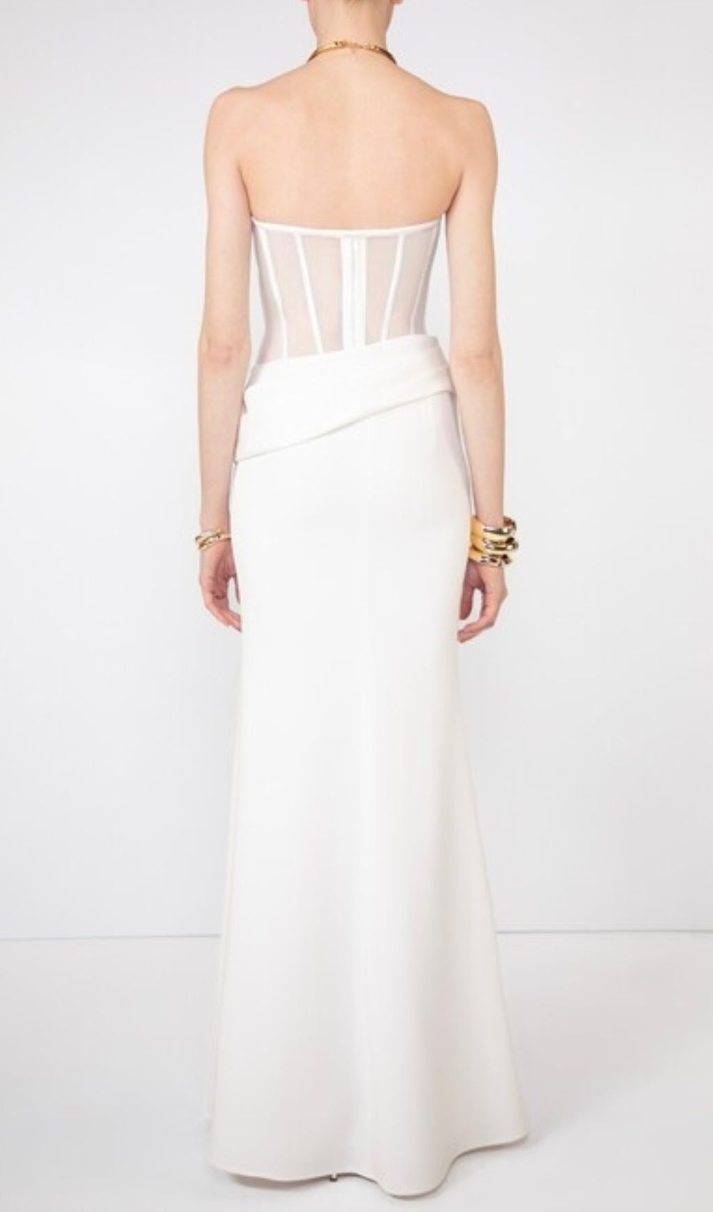 Ilena White Strapless Corset & Maxi Skirt Set - Elegant Occasion Wear
