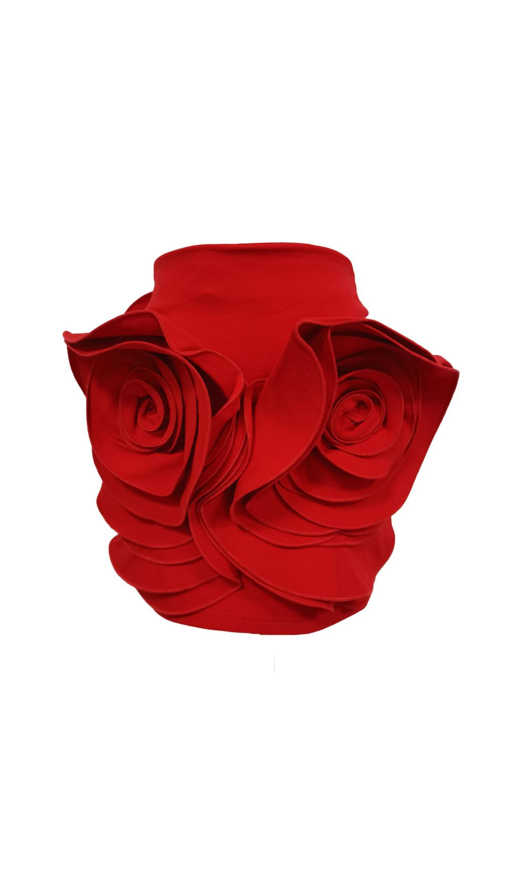 Ilmari Red Rose 3D Flower Mini Skirt - Elegant Statement Piece