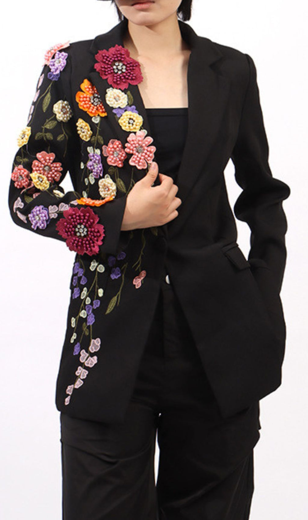 Giordano Flower Beaded Embroidery Blazer