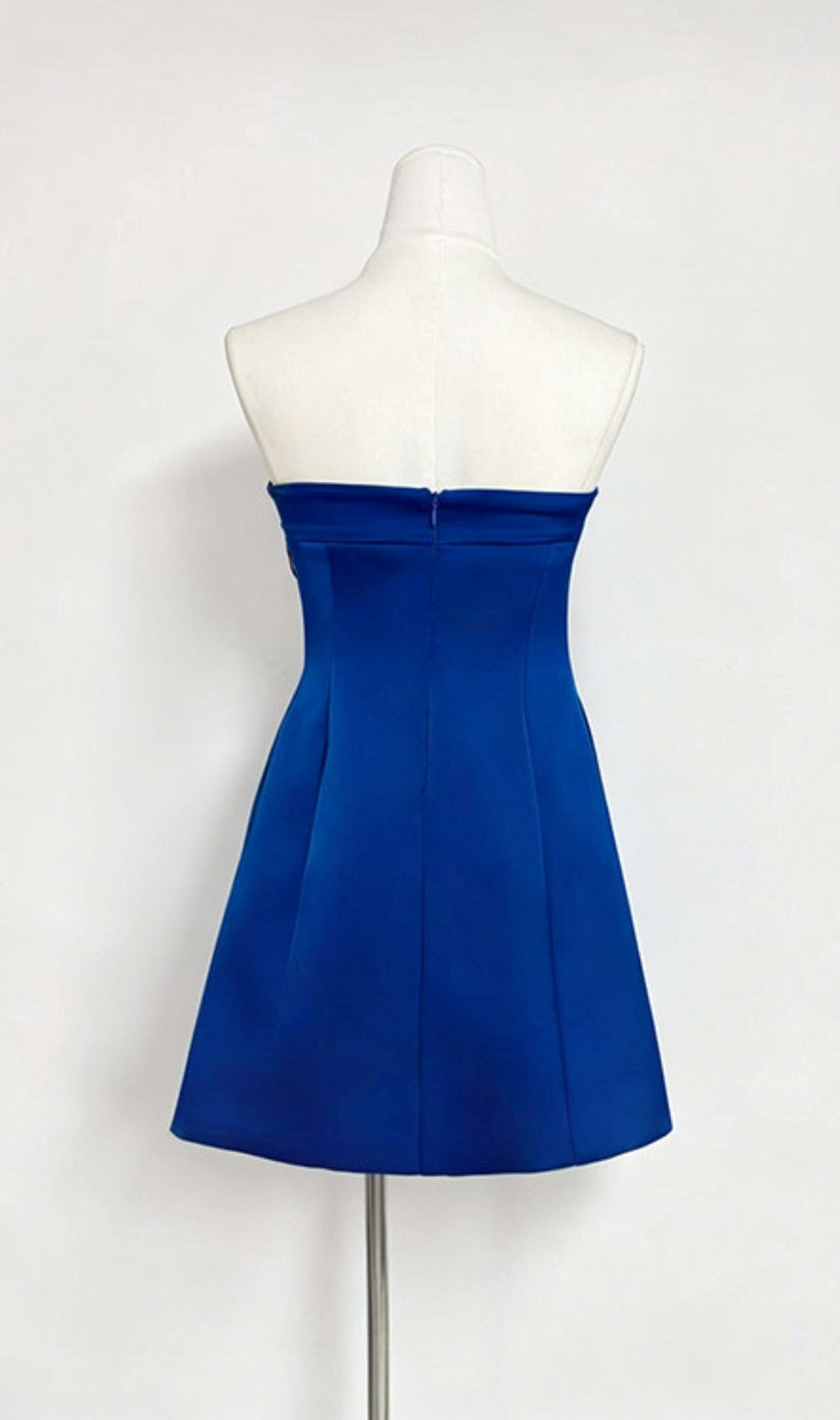 Lailah Blue Strapless Flower Mini Dress