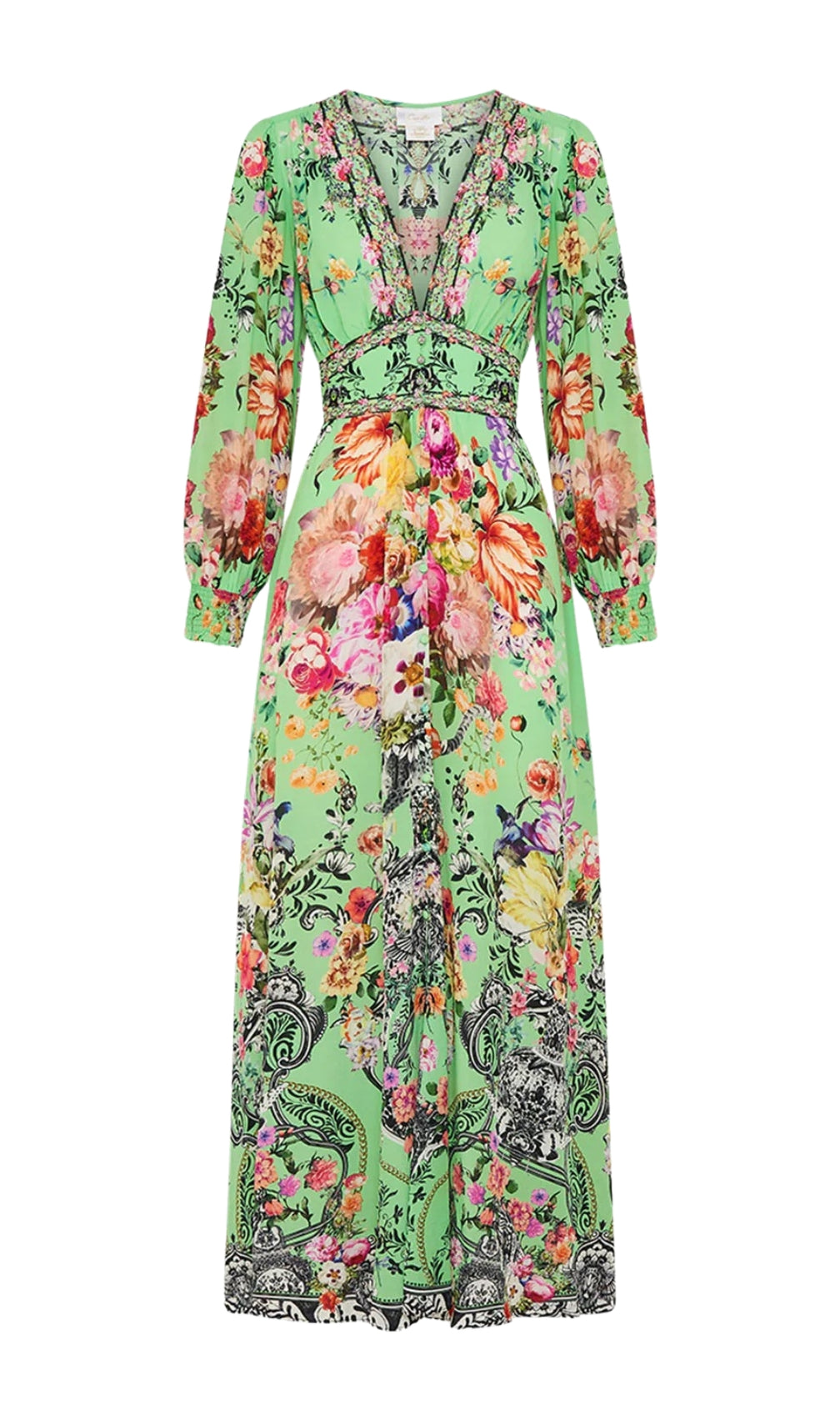 Bua Button Dress With Shaped Waistband