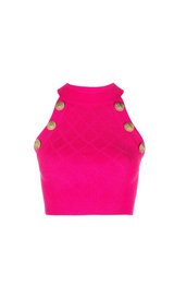 PINK DIAMOND-KNIT CROP TOP