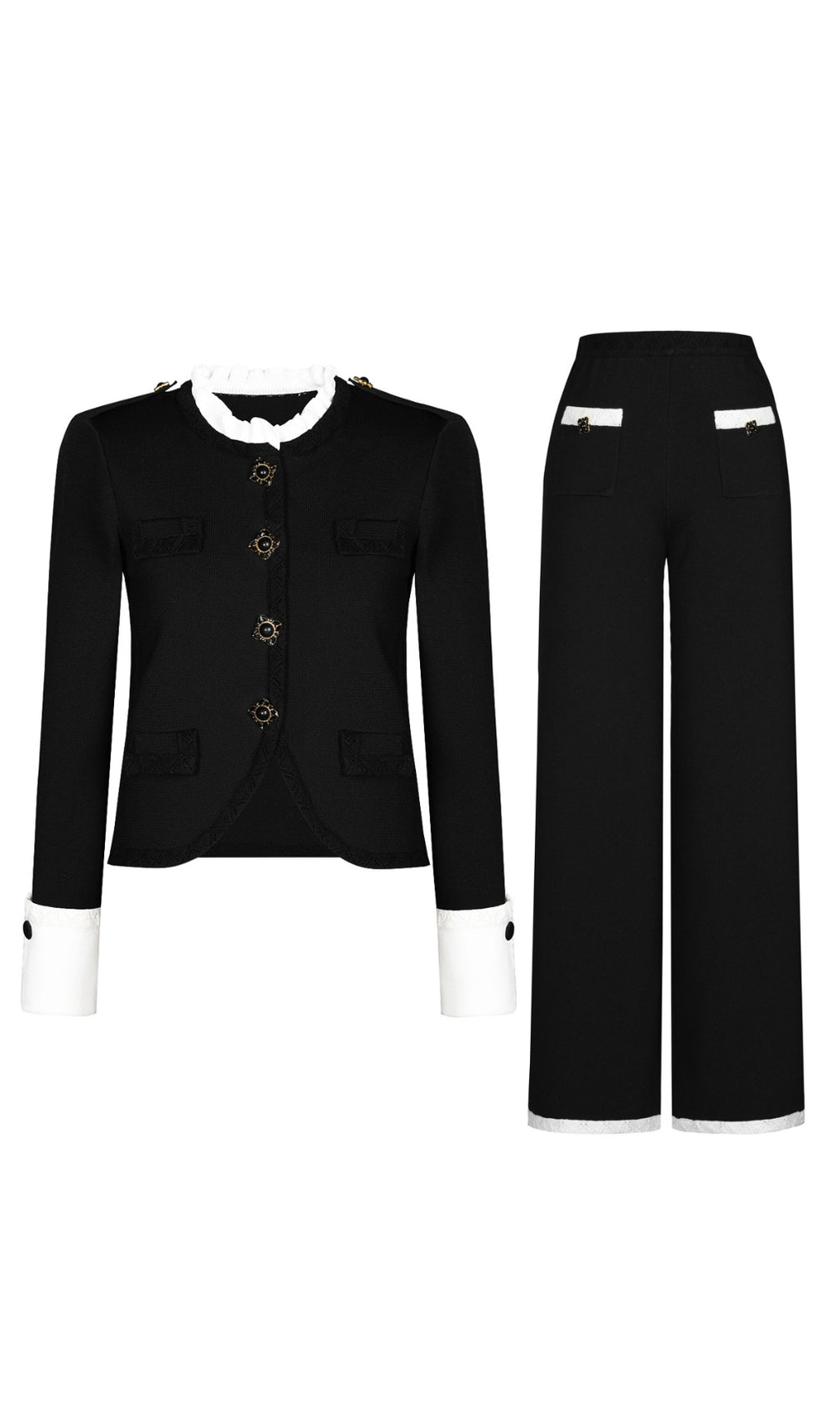 Ennio Black Long Sleeve Pants Set