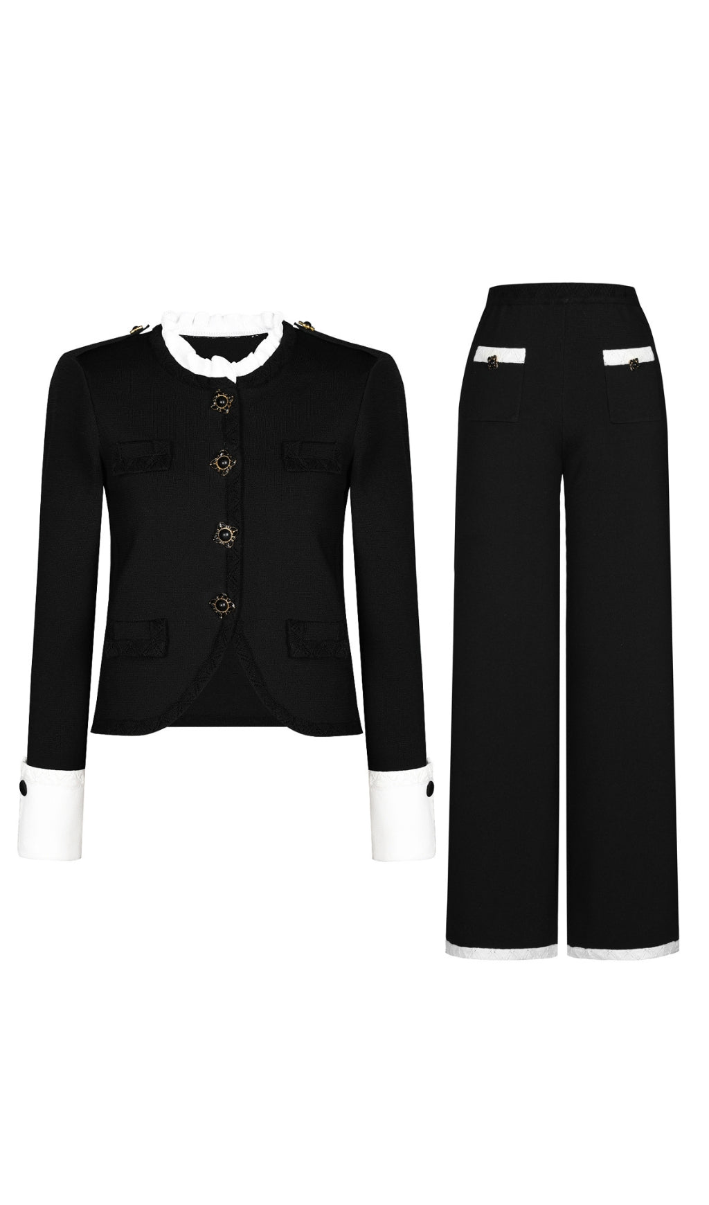 Ennio Black Long Sleeve Pants Set