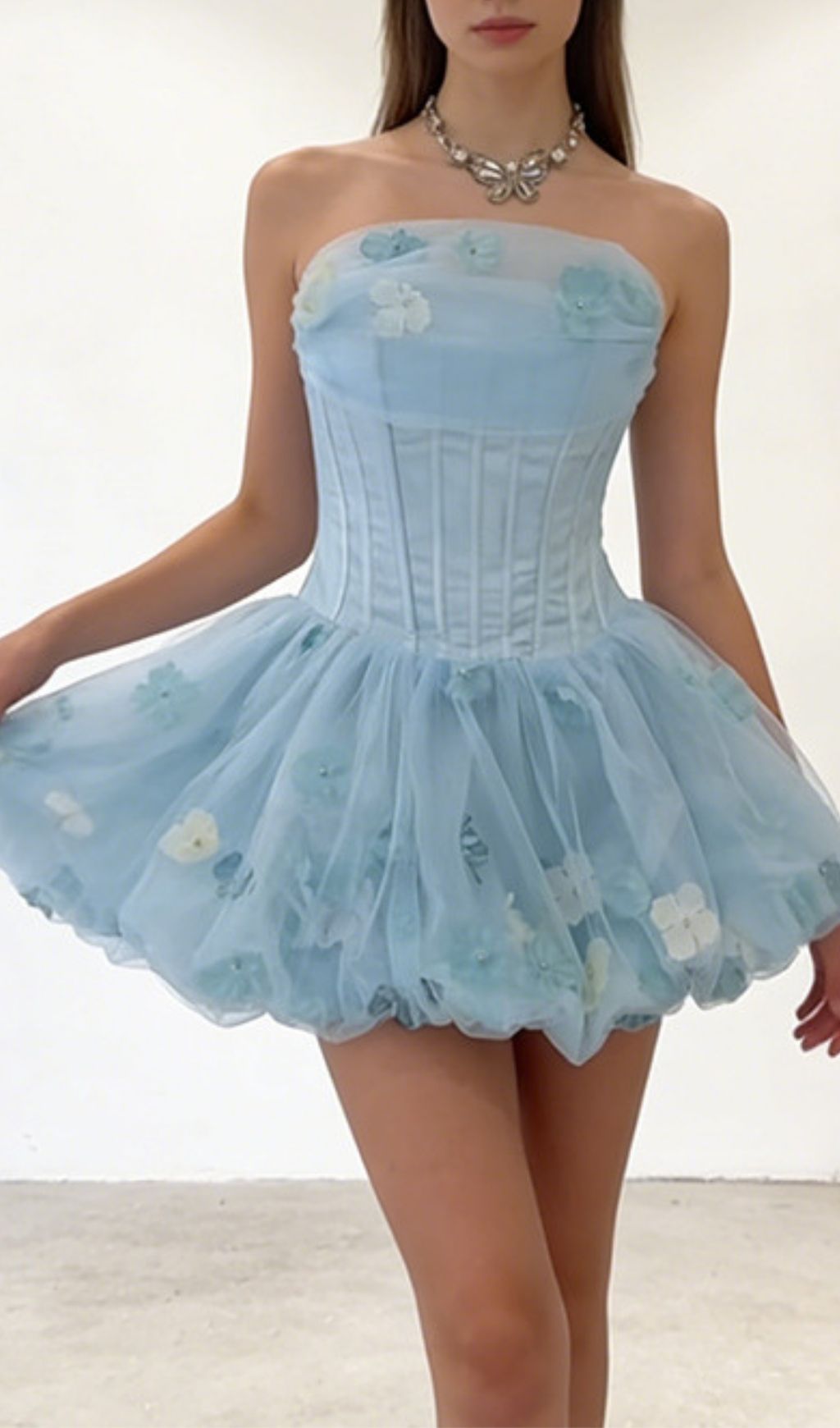 Kalani Strapless Corset Floral Mini Dress - Unleash Your Inner Bloom