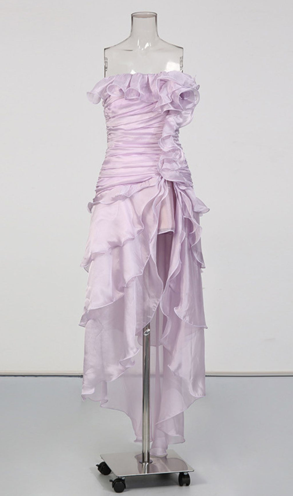 Kadience Purple Ruffle Strapless Maxi Gown - Elegant Formal Event Dress