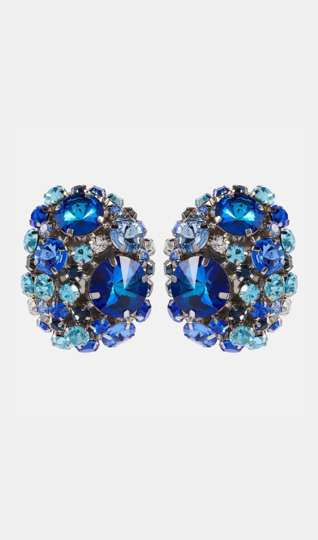 Kailyn Dazzling Blue Statement Diamante Stud Earrings