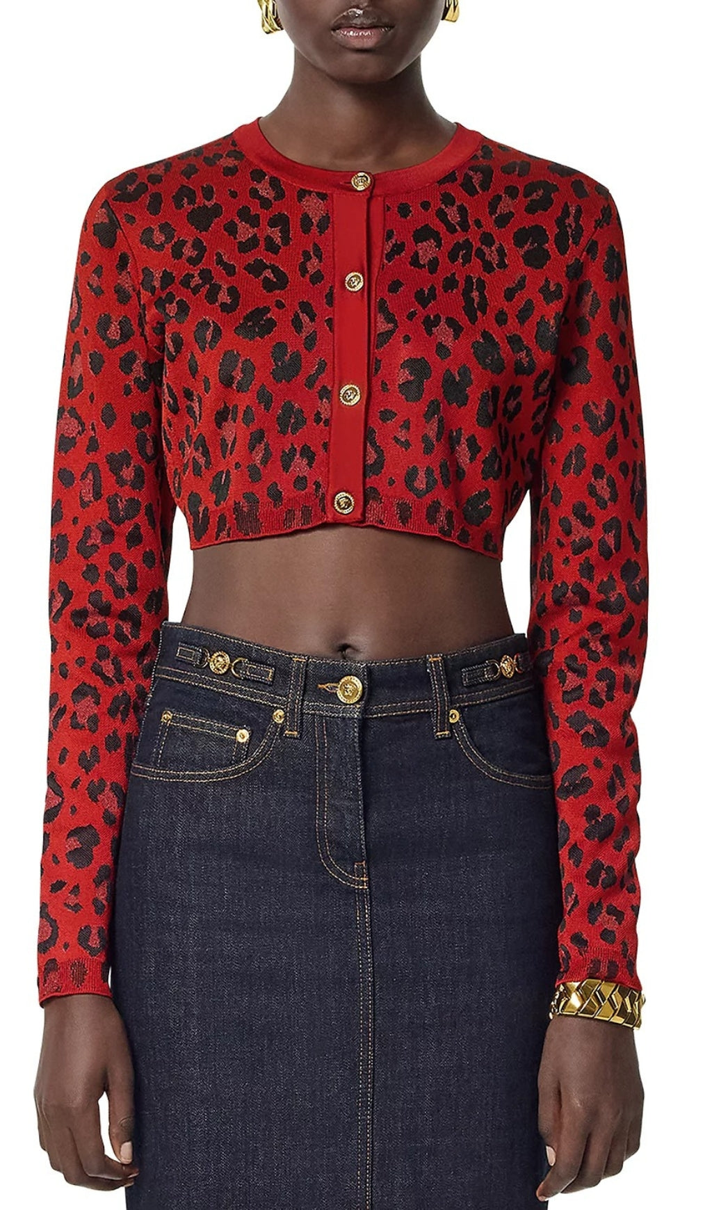 Cliona Leopard Printed Cropped Cardigan