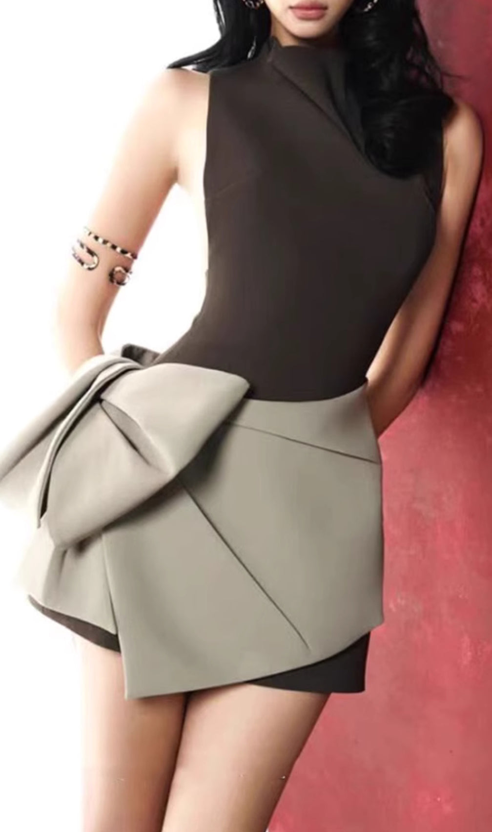 Elaine Brown Bow Mini Dress