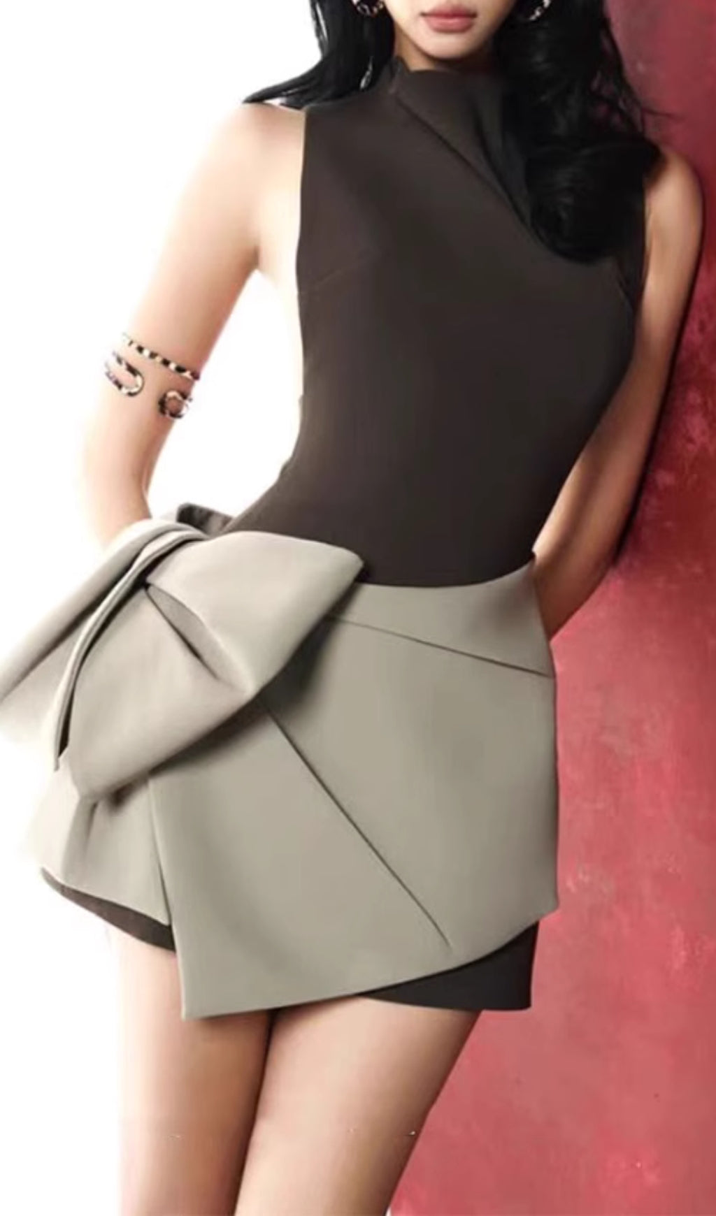 Elaine Brown Bow Mini Dress