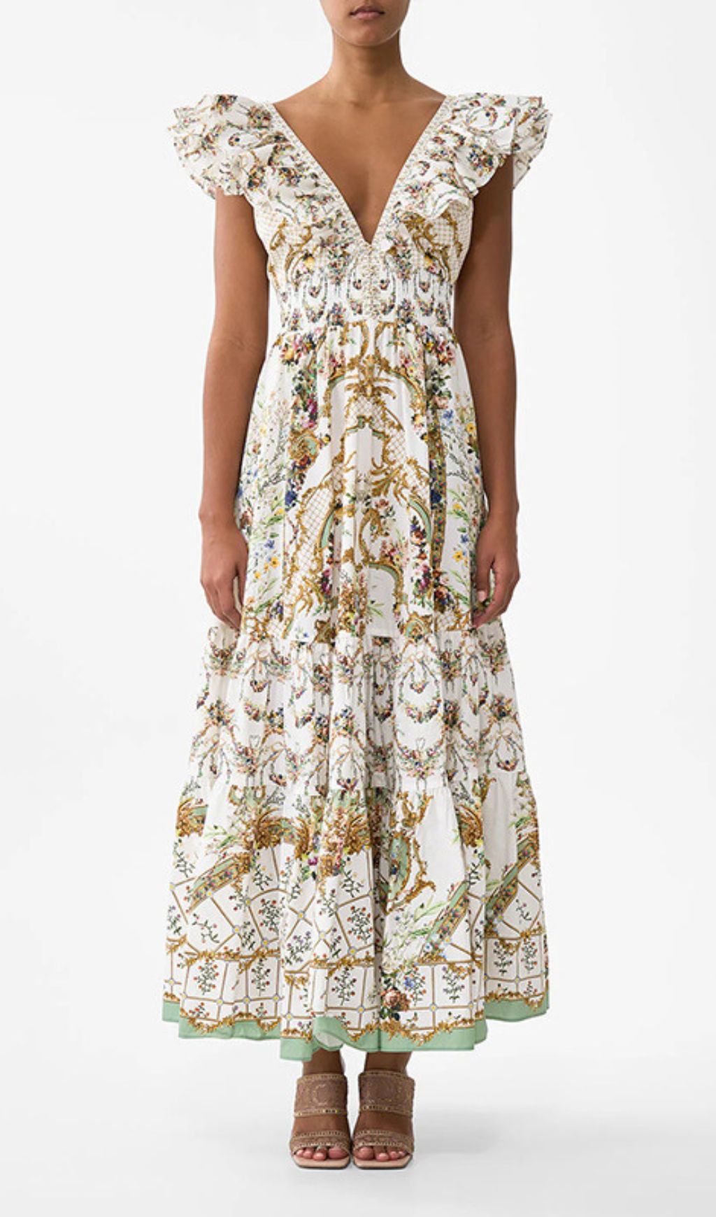 Harding V-Neck Printed Maxi Dress