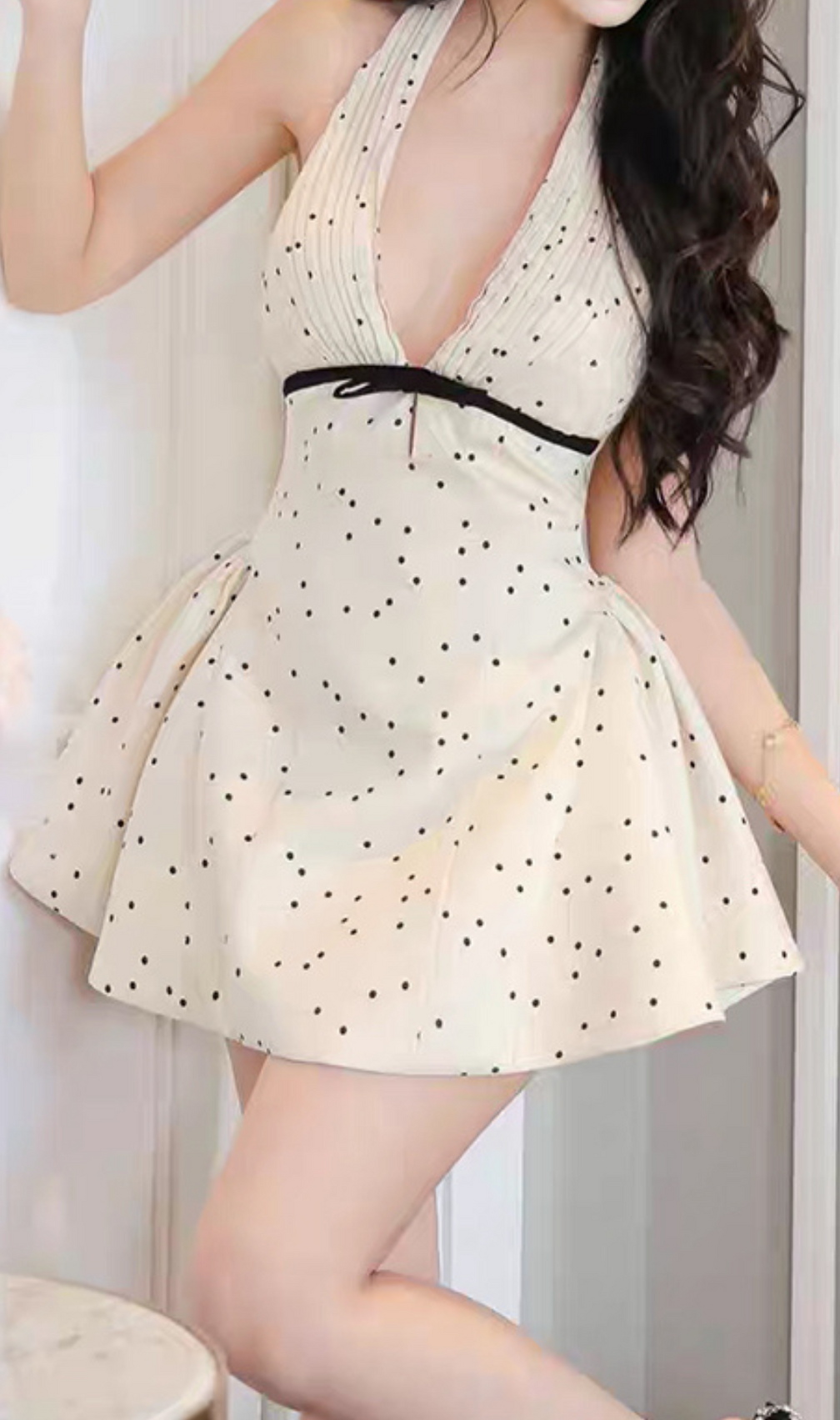 Gergana Halter V-Neck Mini Dress