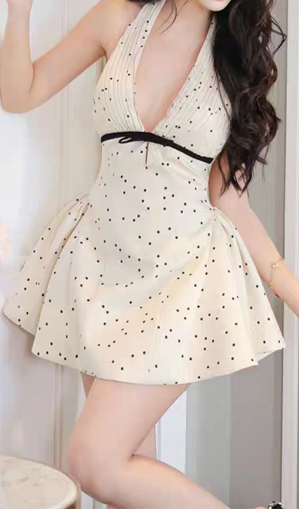 Gergana Halter V-Neck Mini Dress