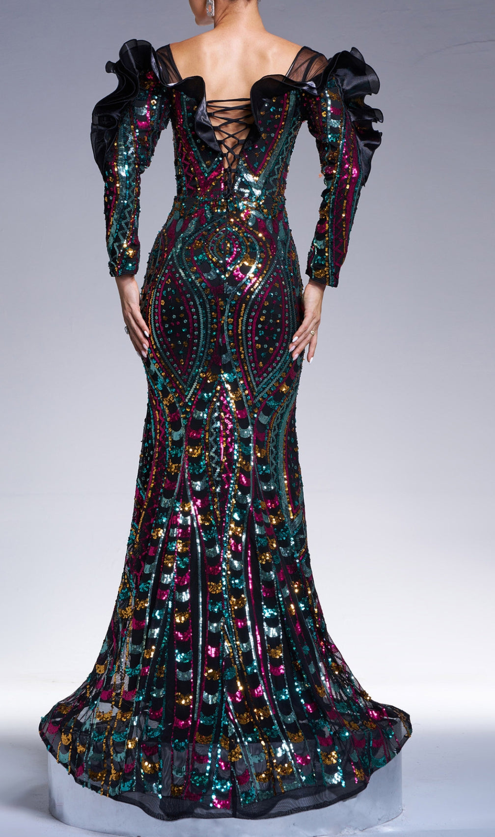 Charlize Sequin Long Sleeve Maxi Dress