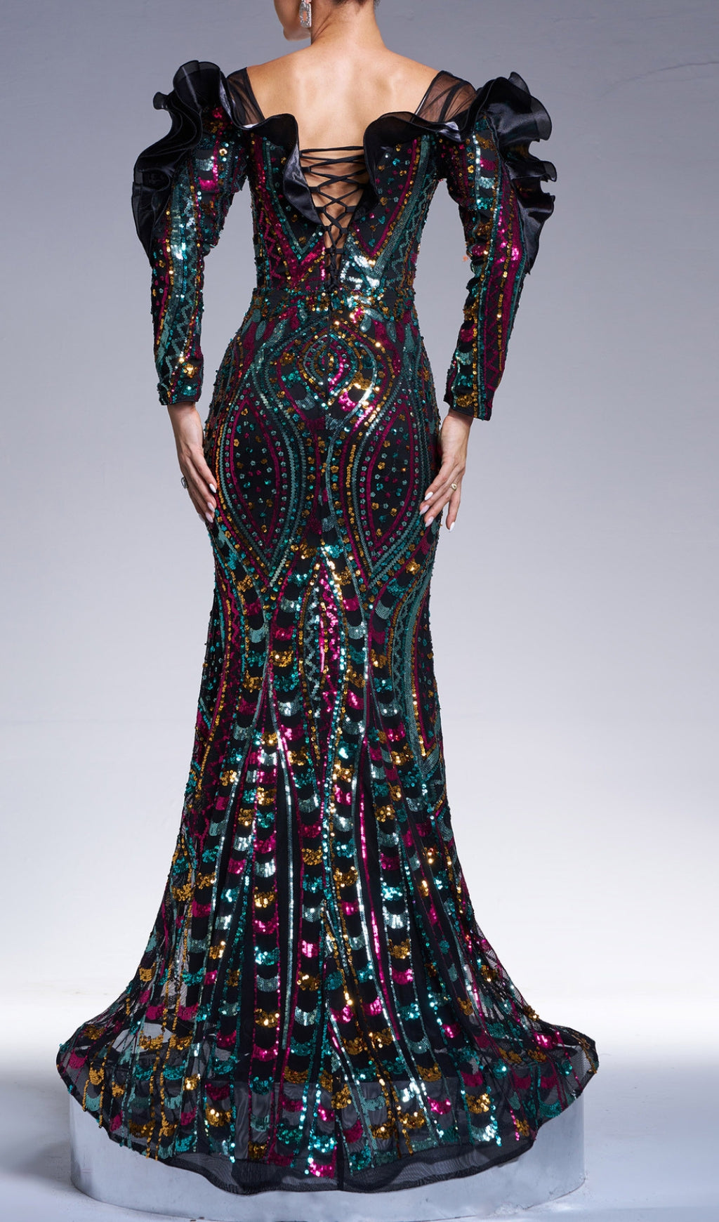 Charlize Sequin Long Sleeve Maxi Dress